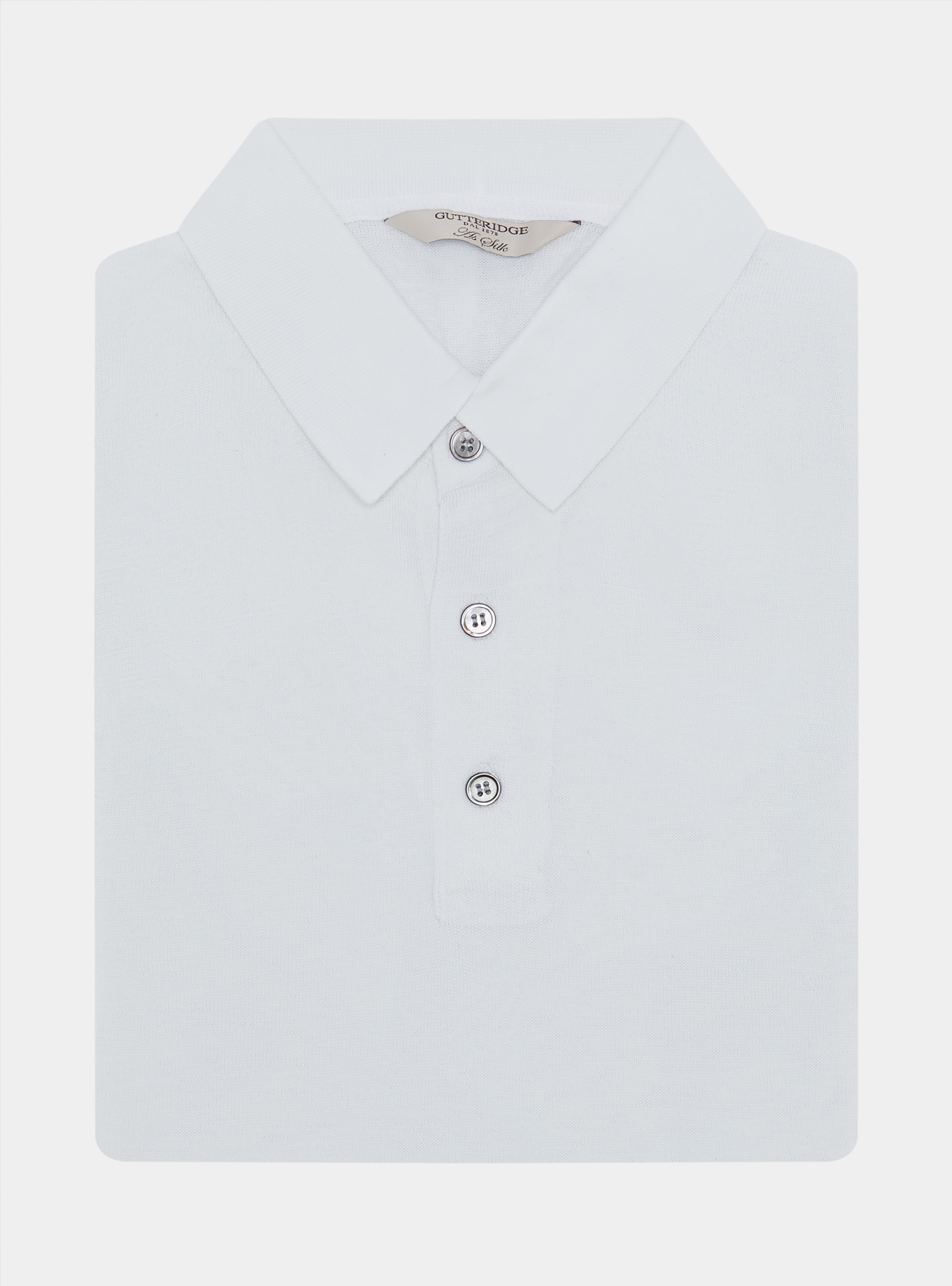Polo en coton et soie, BLANC
