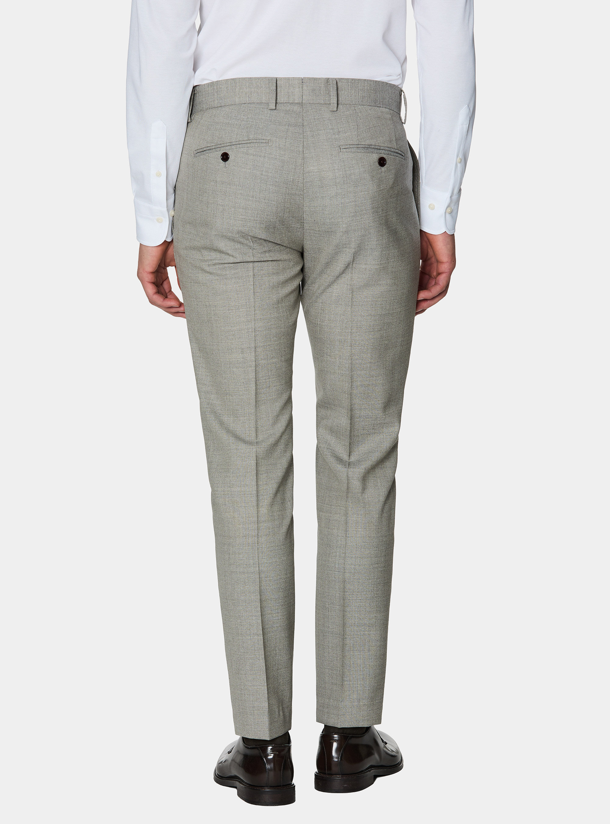 Vitale Barberis Canonico pure wool suit trousers, ECRU
