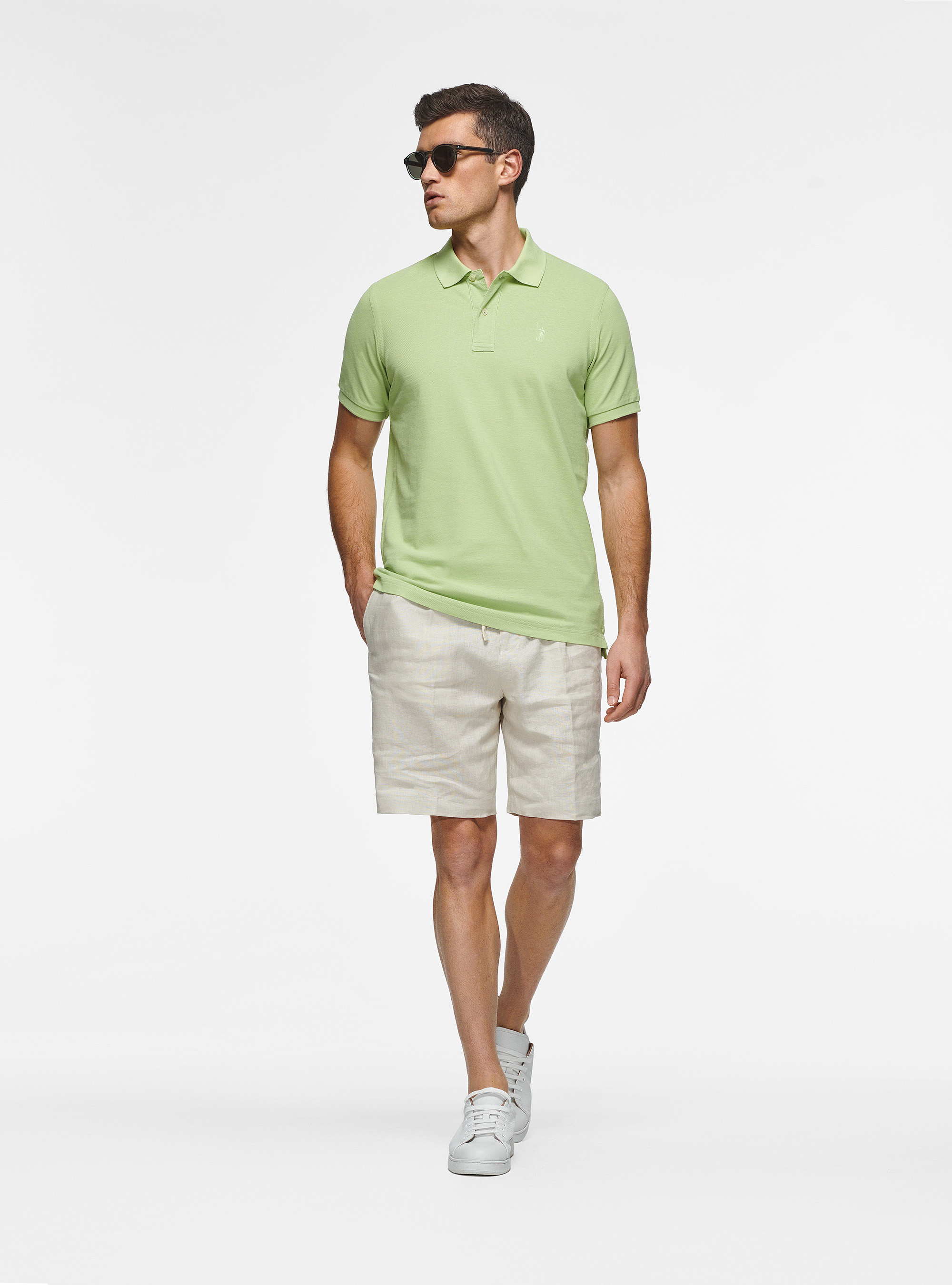 Polo classique en piqu&eacute;, 0620C VERDE CHIARO