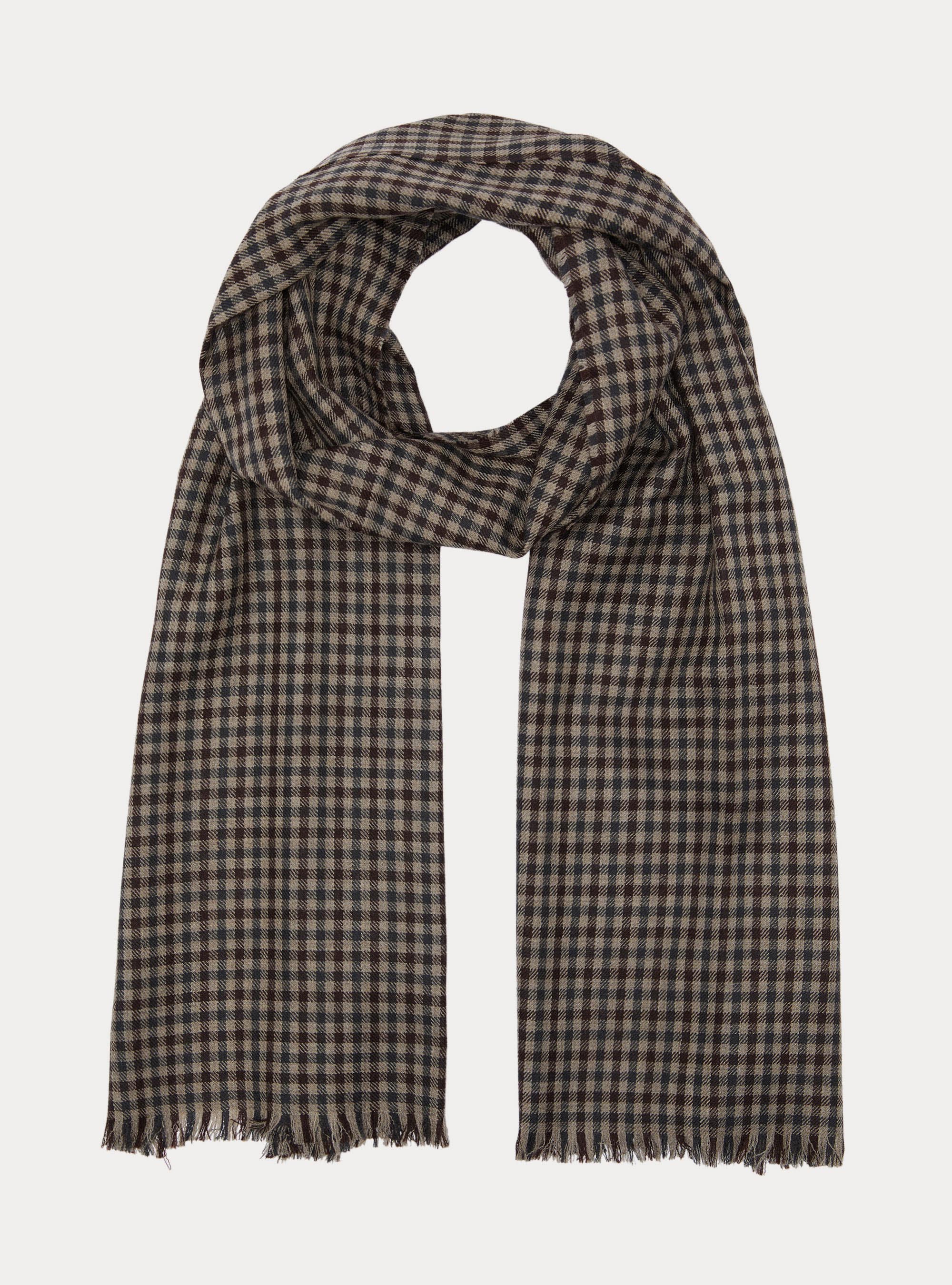 Lightweight patterned wool scarf, MUD