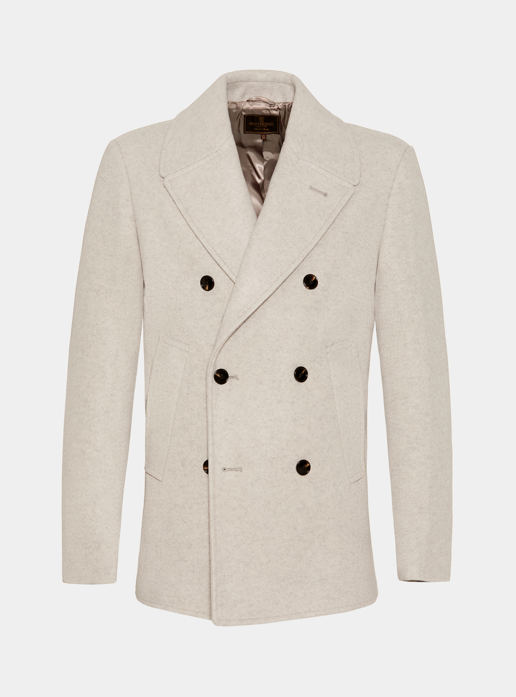 Peacoat de color liso, CRUDO