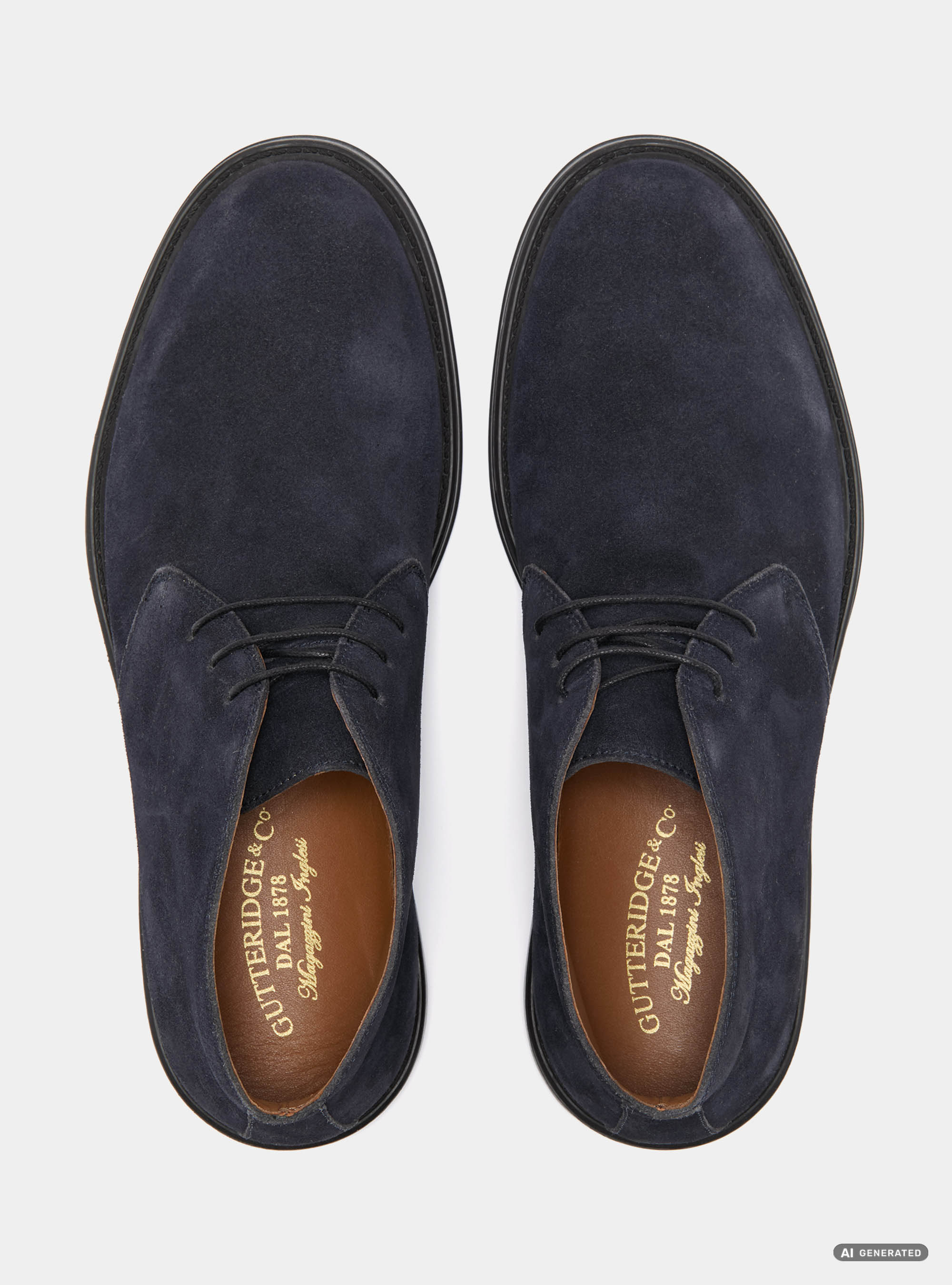 Suede Chukka boots with rubber sole, NAVY BLUE