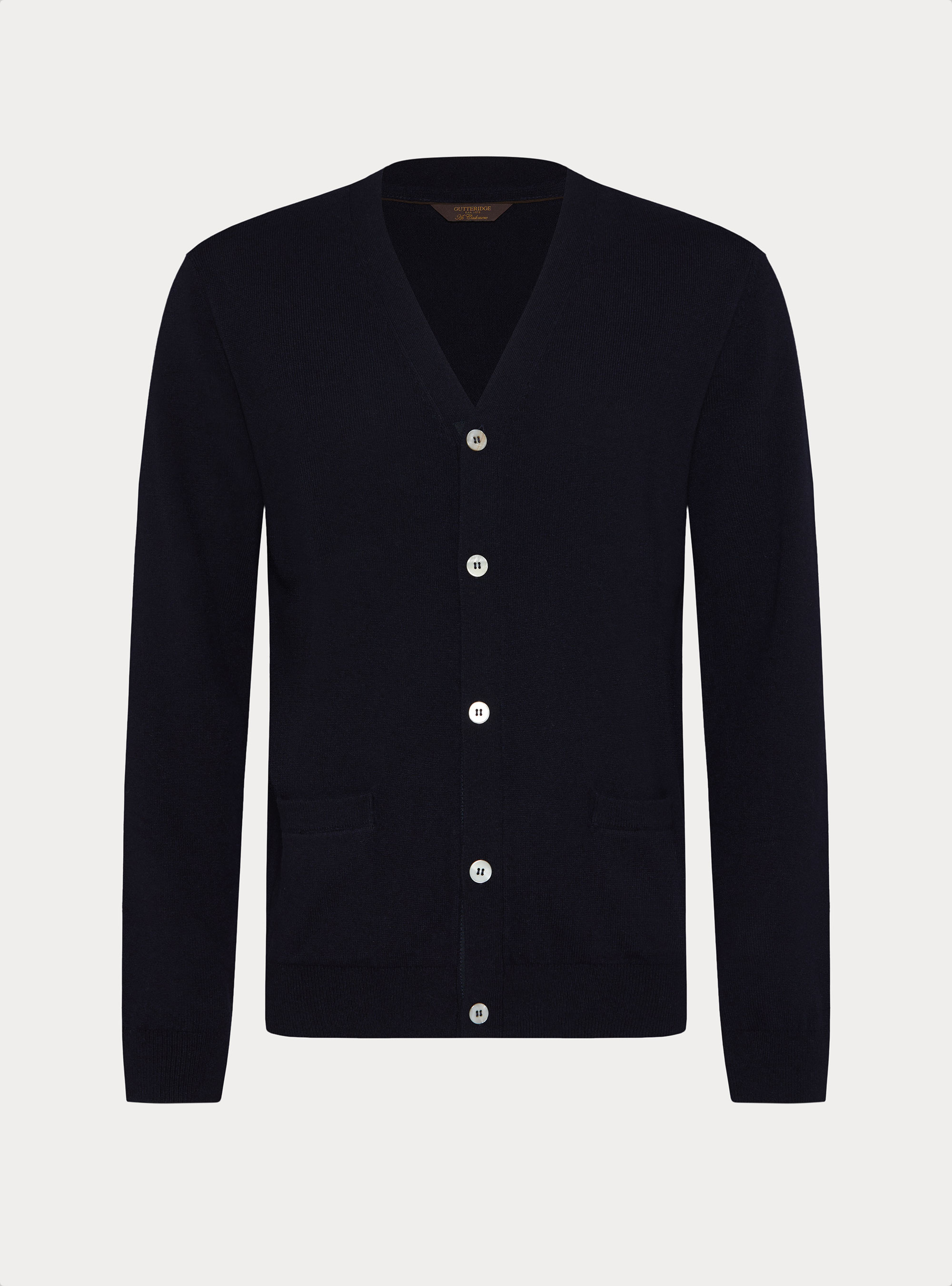 Cardigan in maglia con bottoni in lana lambswool e cashmere, BLU NAVY