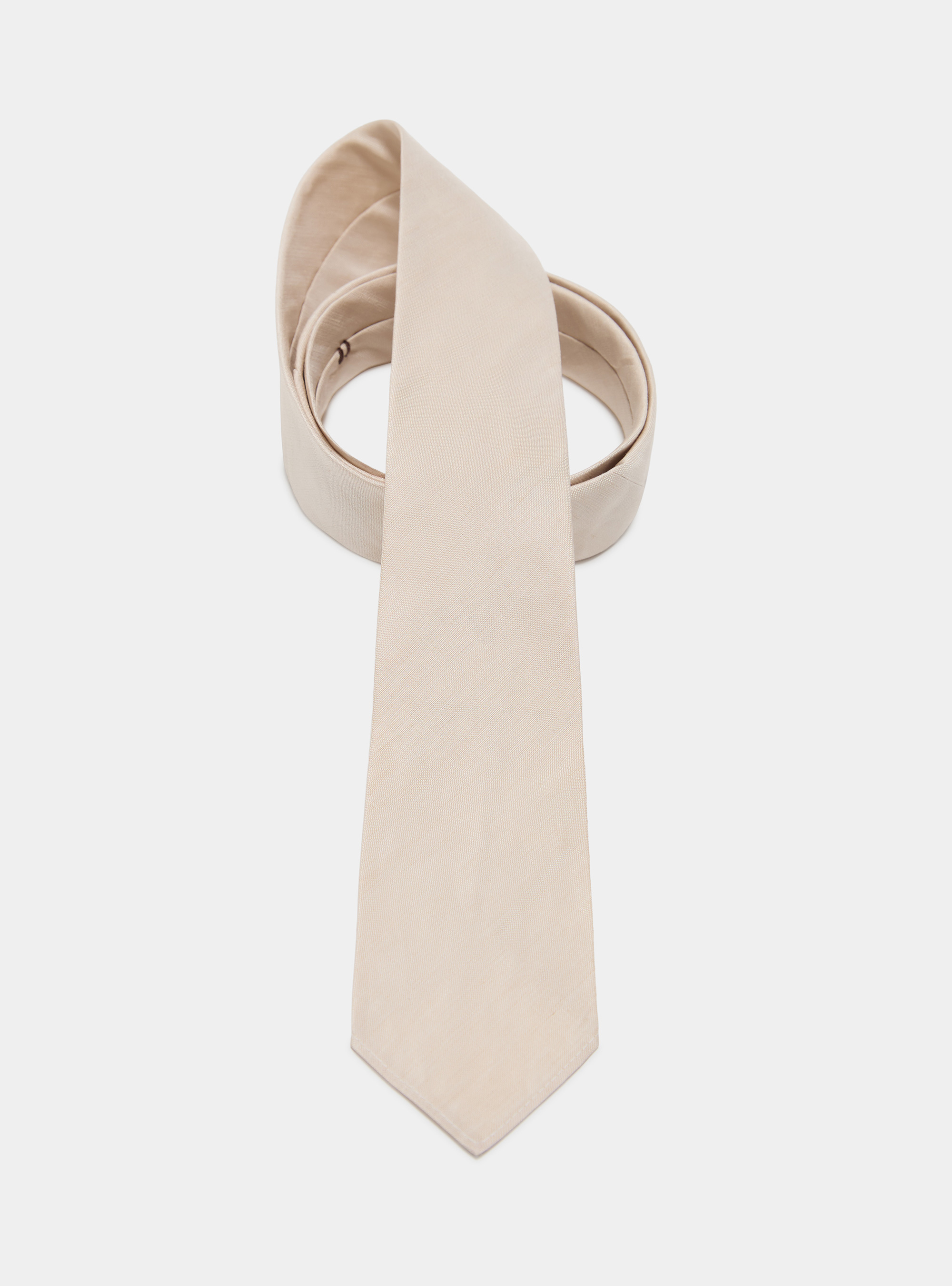 Silk and linen tie, ECRU