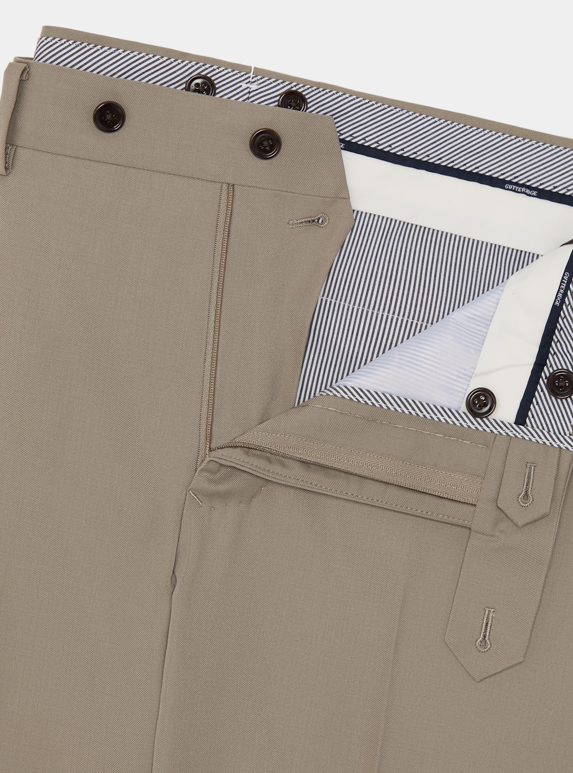 Pantalones de traje de pura lana Vitale Barberis Canonico, BARRO