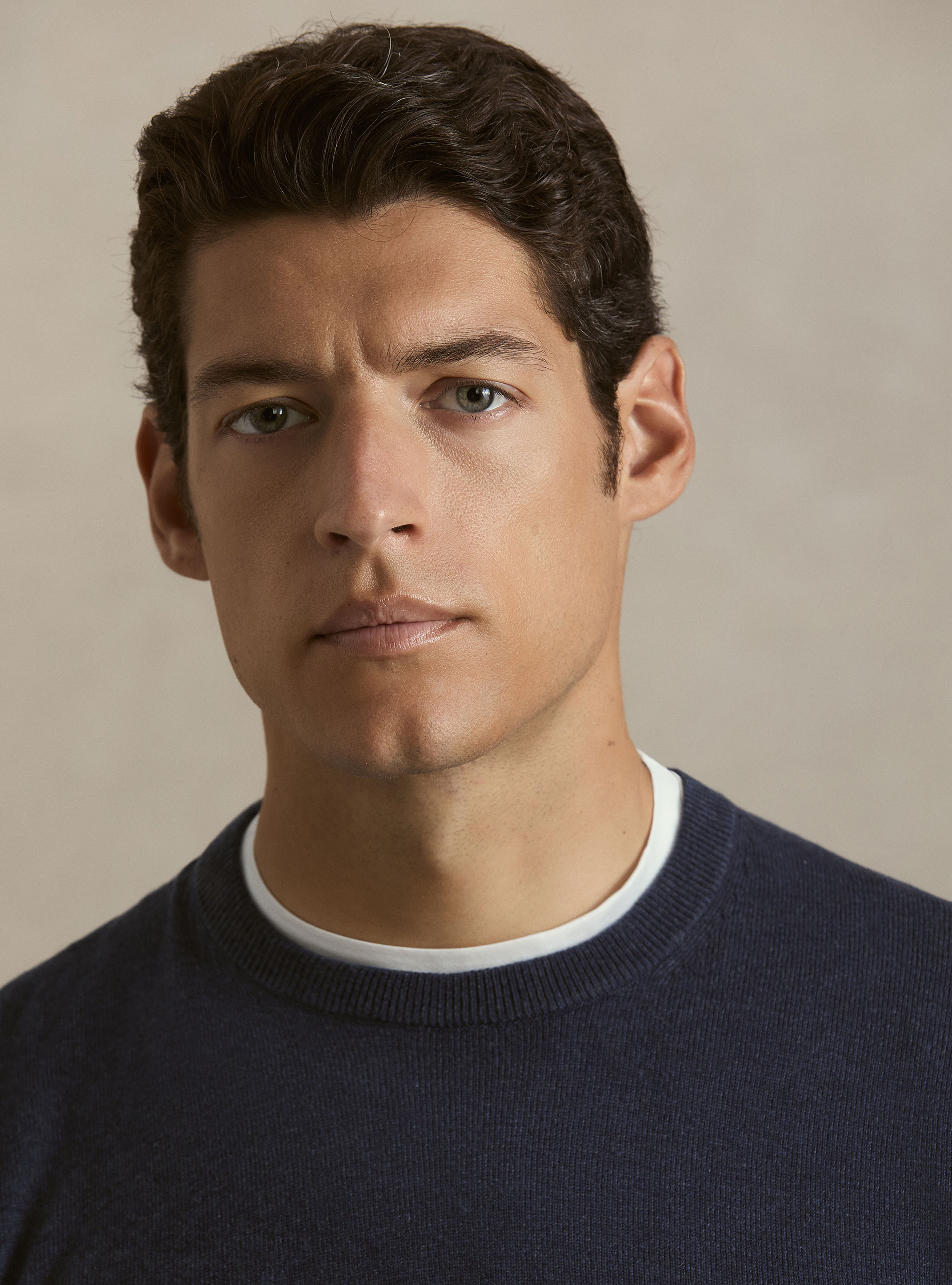 Wool and cashmere blend crewneck sweater, INK