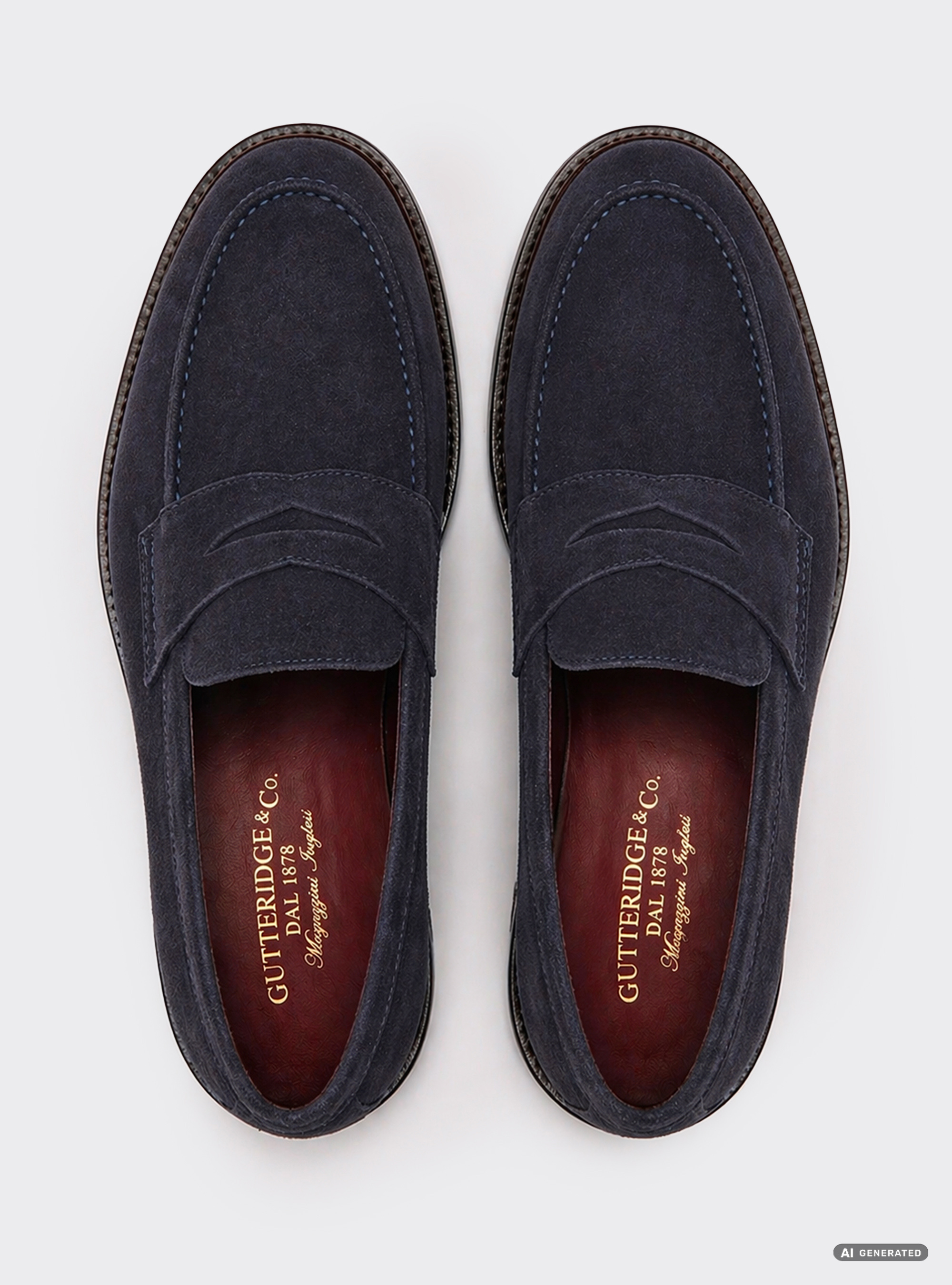 Mocassins en daim, BLEU MARINE