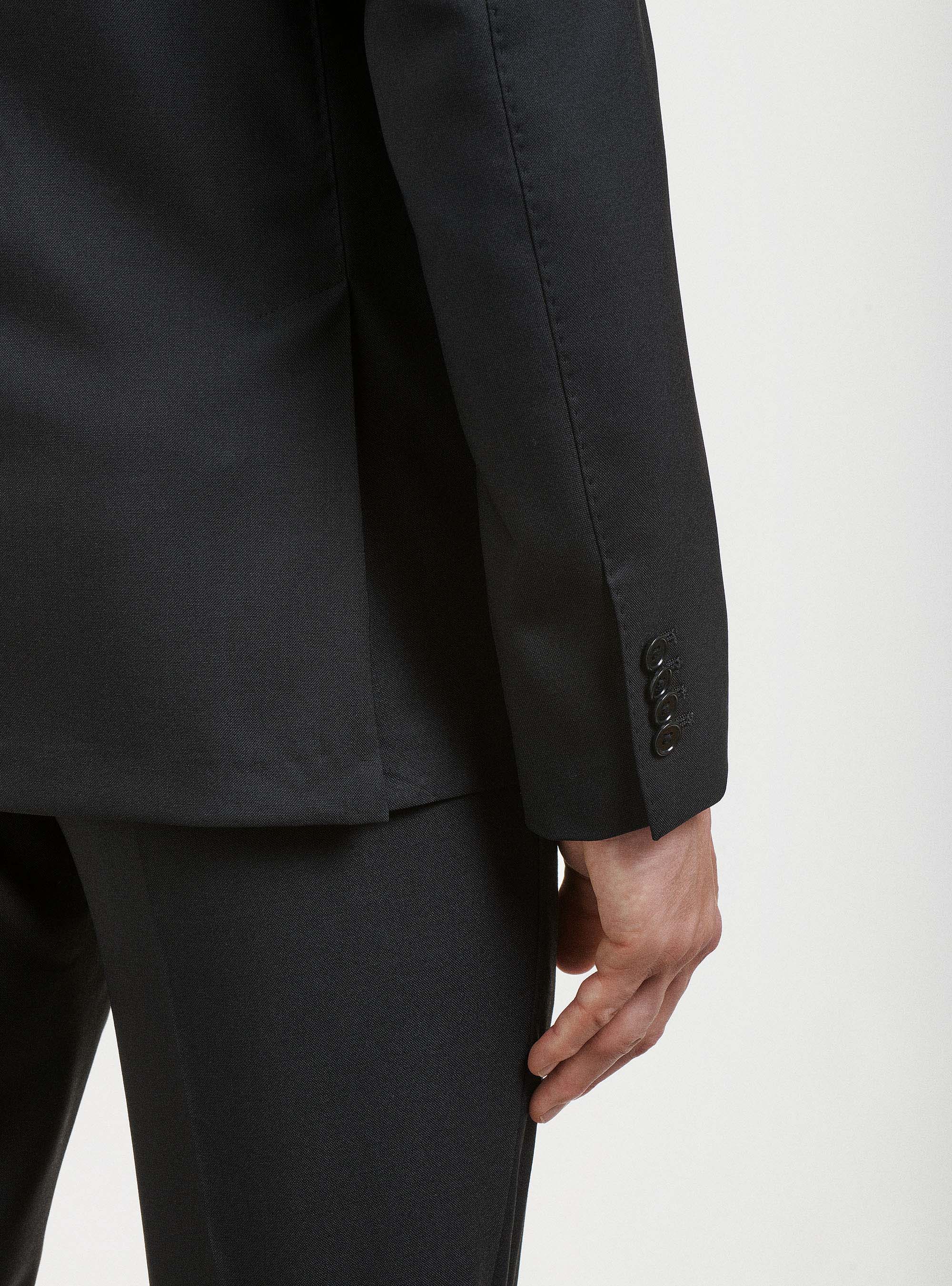 Americana de traje de pura lana Vitale Barberis Canonico, NEGRO