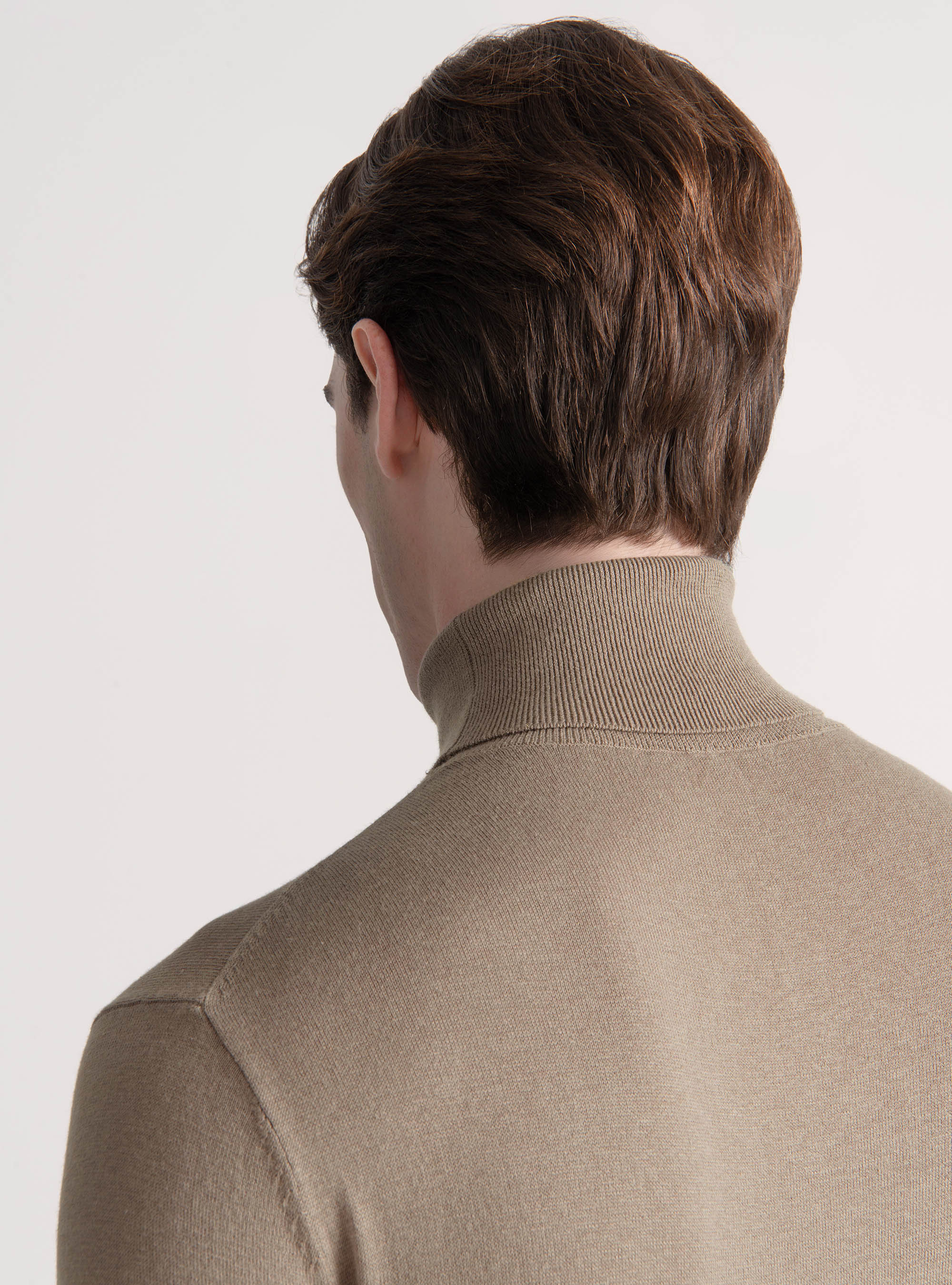 Dolcevita in cotone seta e cashmere, FANGO