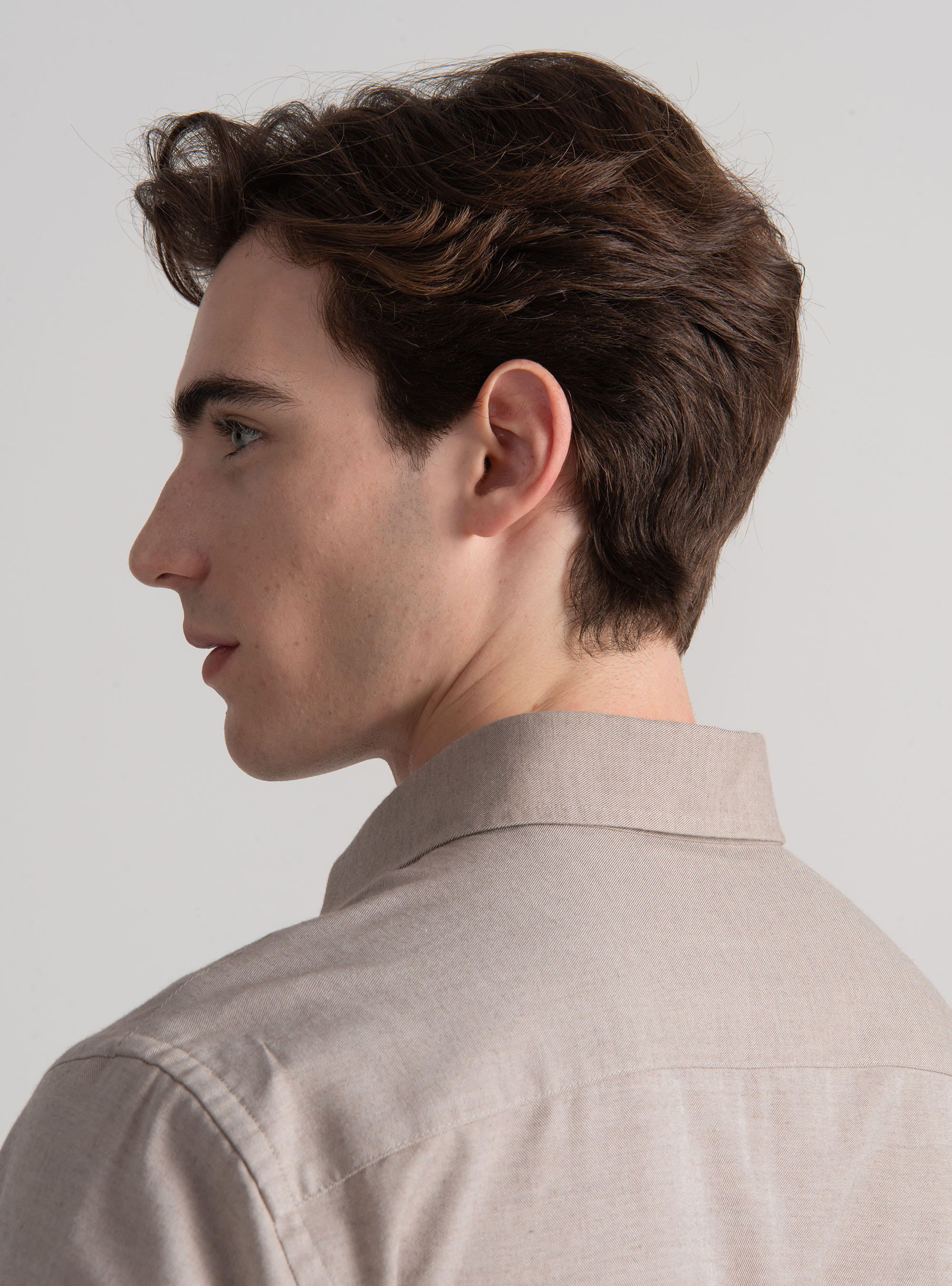 Camicia in flanella di cotone e lana, SABBIA