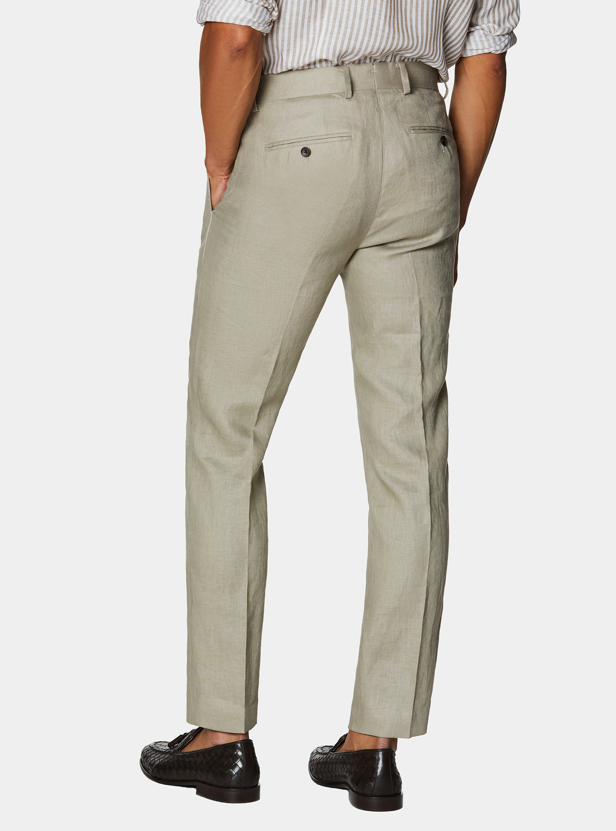 Pure linen suit trousers, SAND