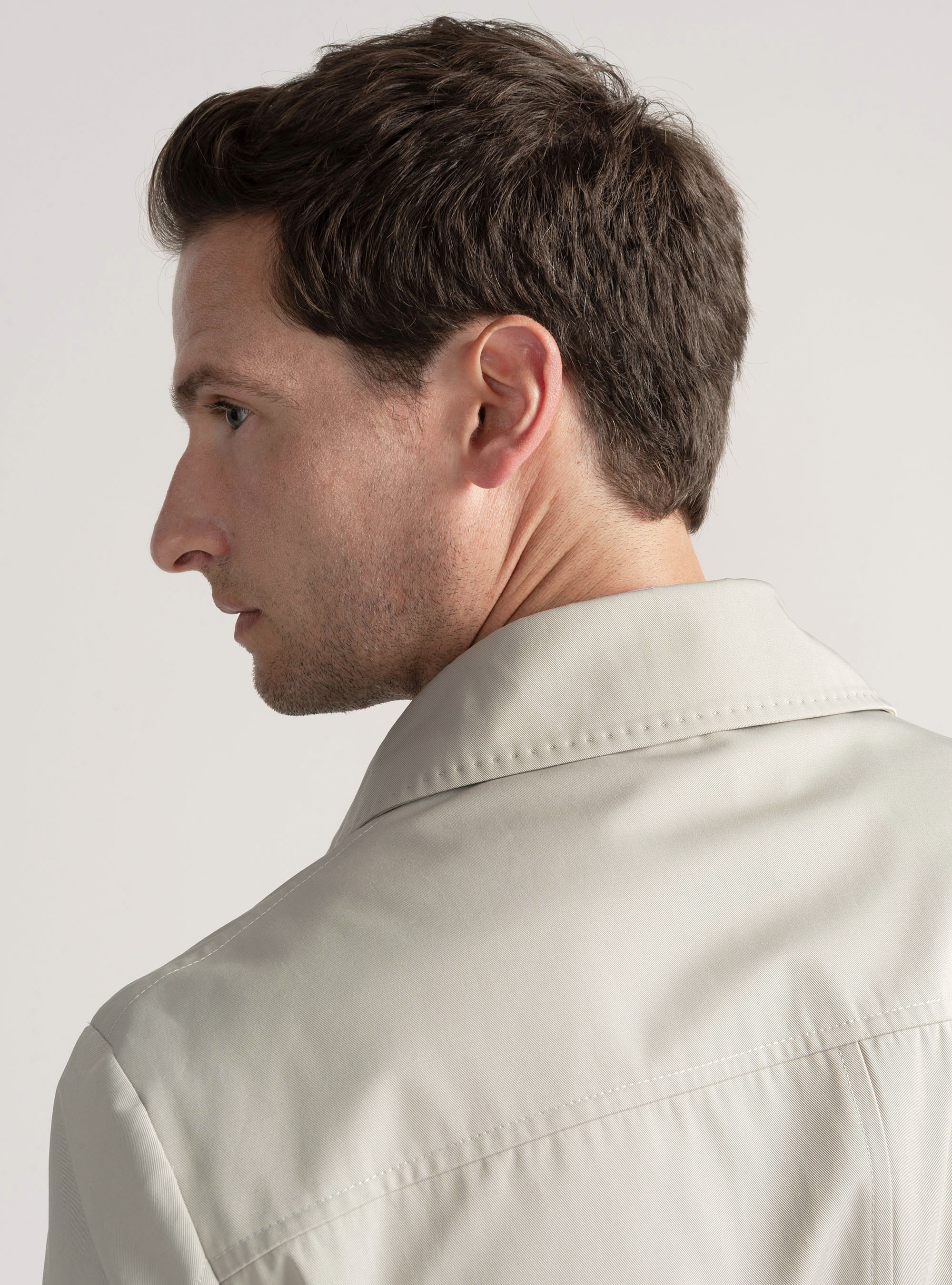 Trench in twill di cotone, ECRU