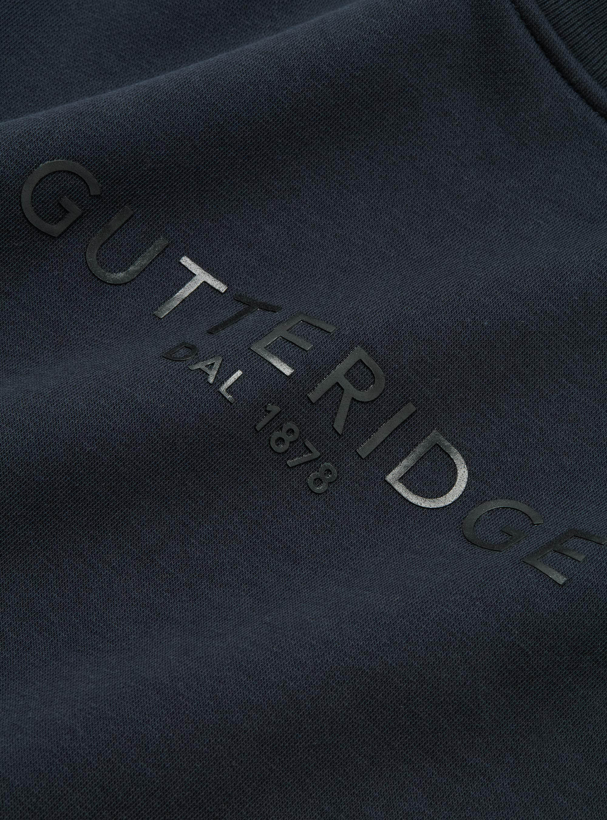 Sweatshirt &agrave; col rond avec logo, BLEU MARINE
