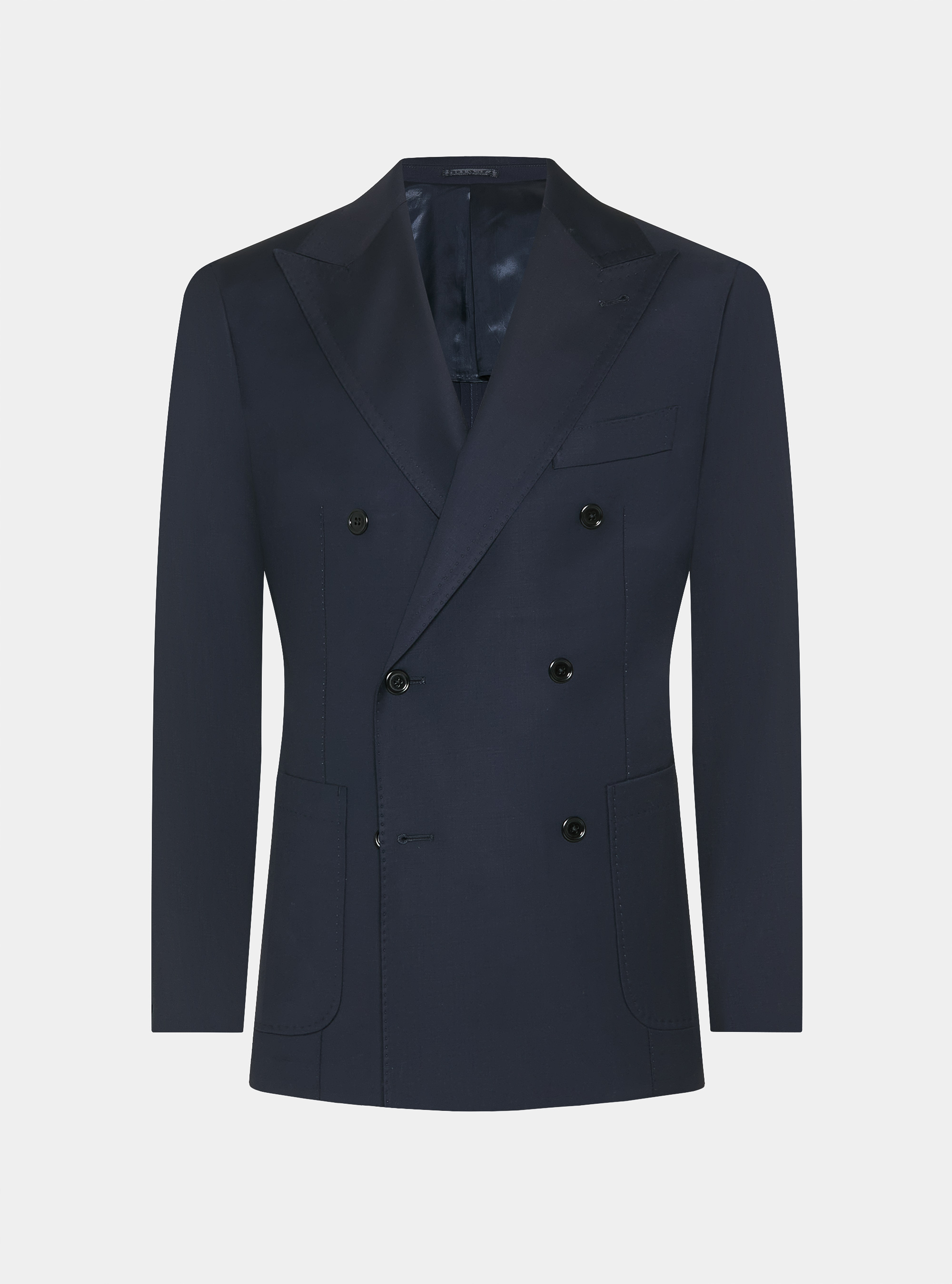 Vitale Barberis Canonico double-breasted wool blazer, NAVY BLUE