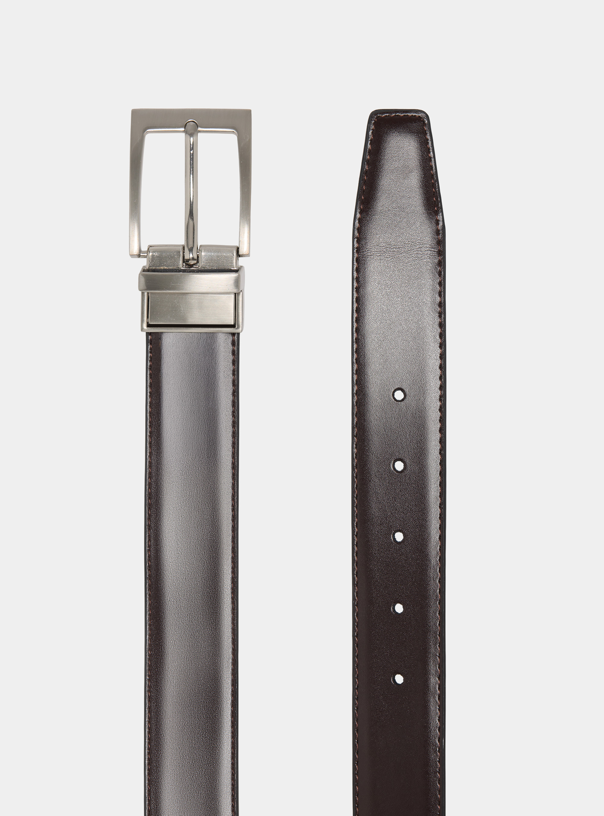 Cintur&oacute;n cl&aacute;sico reversible de piel, NEGRO