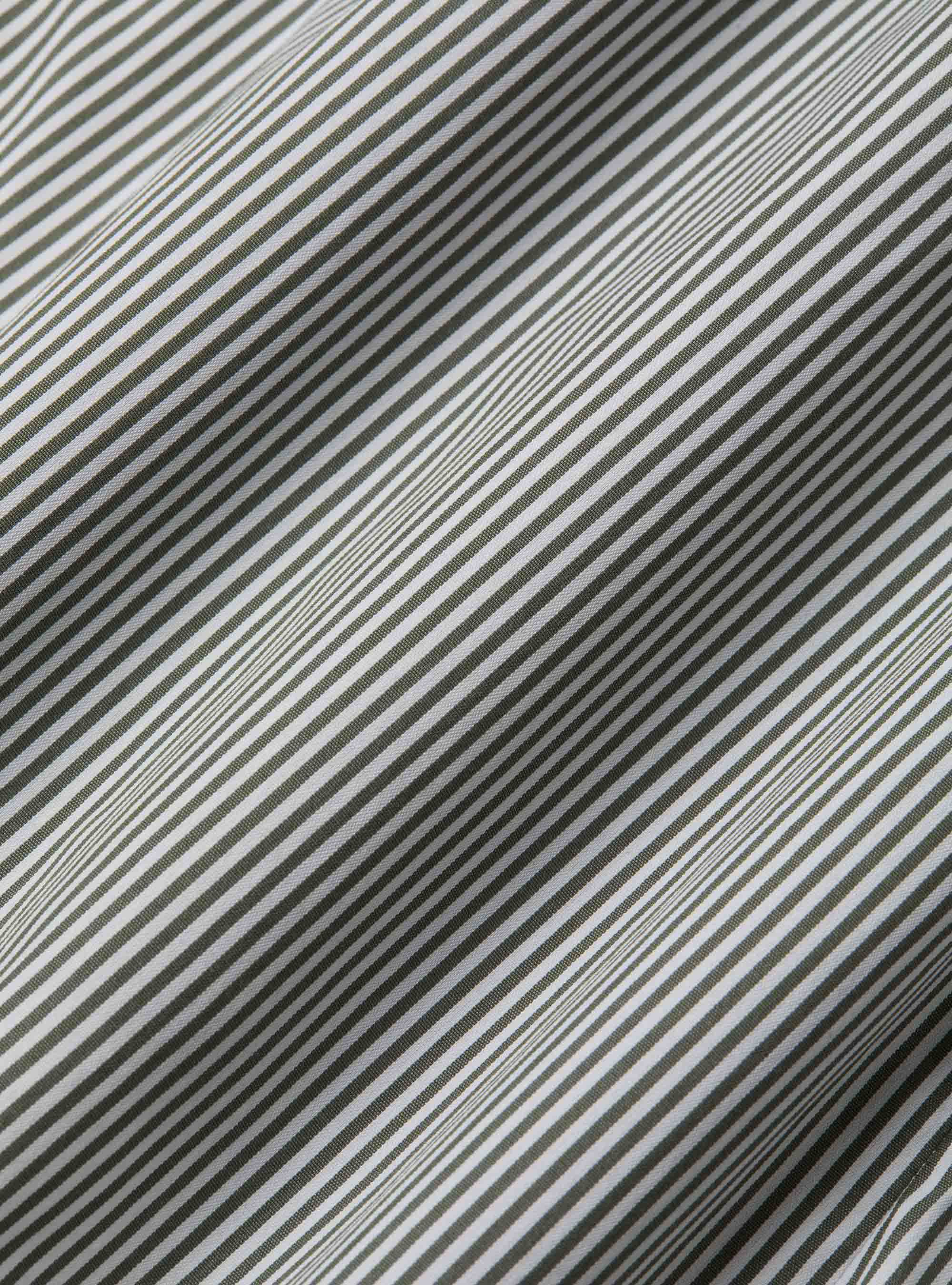 Camicia in cotone rigato popeline stretch, VERDE