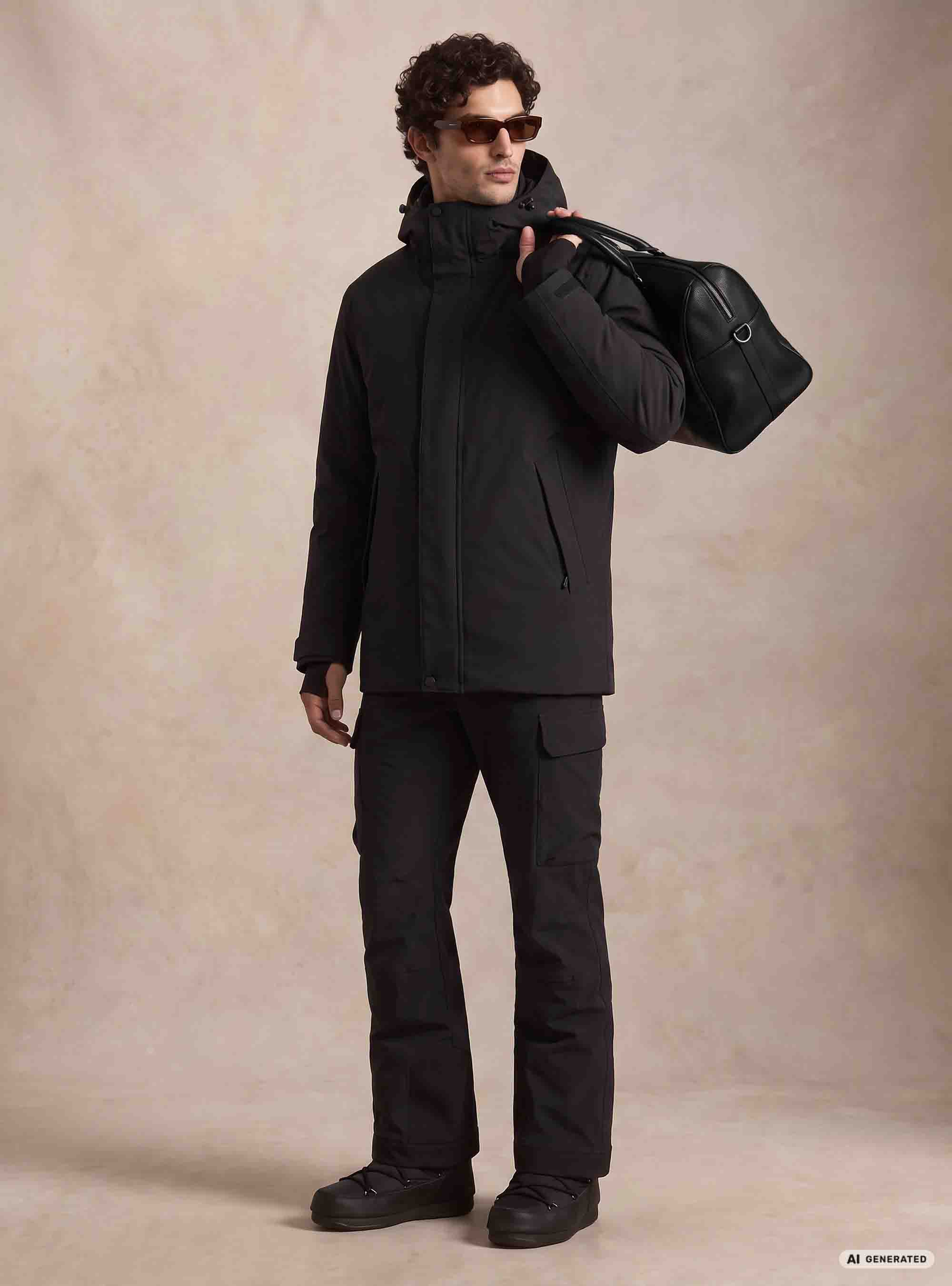 Veste de ski &agrave; capuche, NOIR