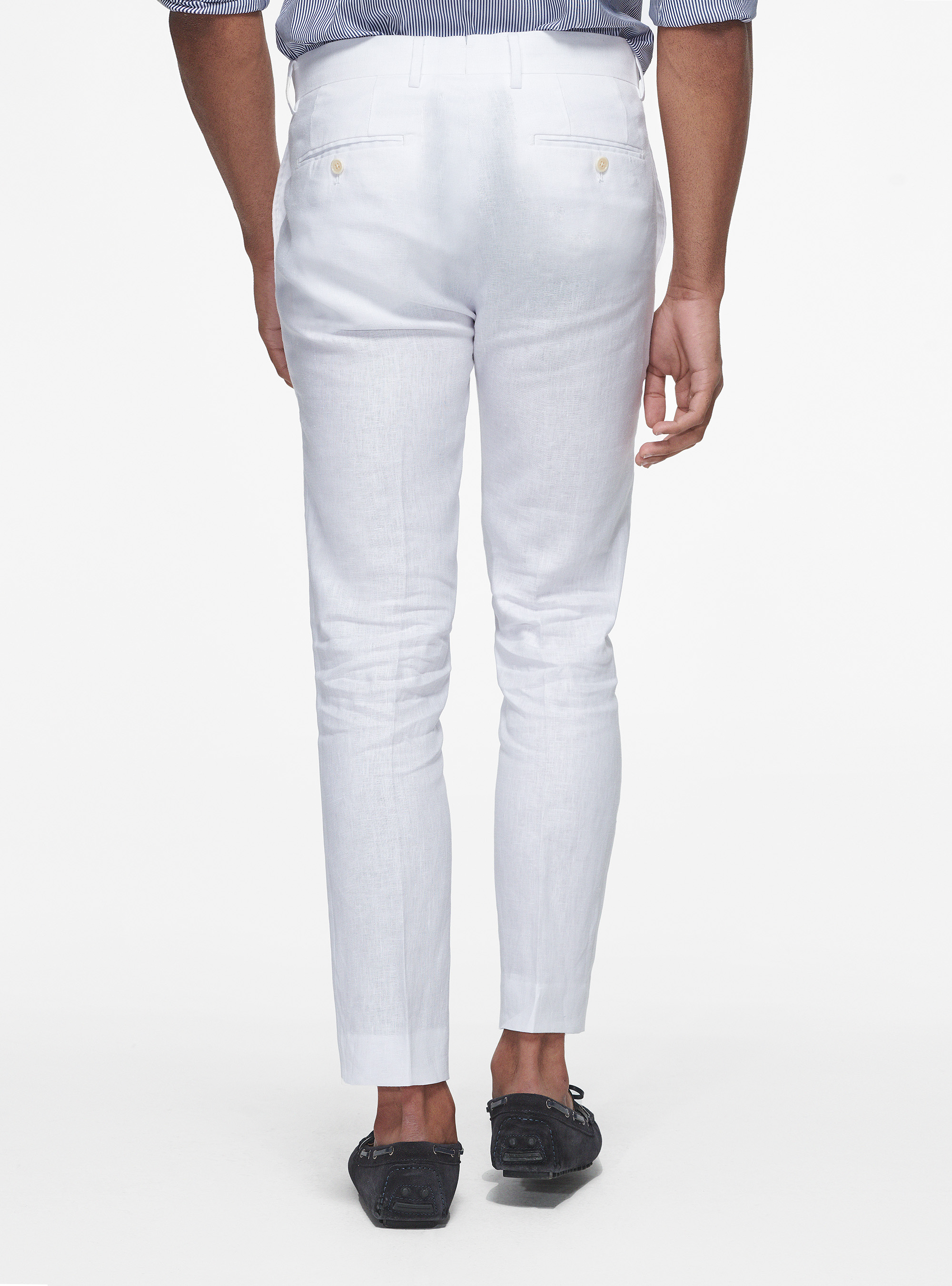 Pantaloni in puro lino, BIANCO