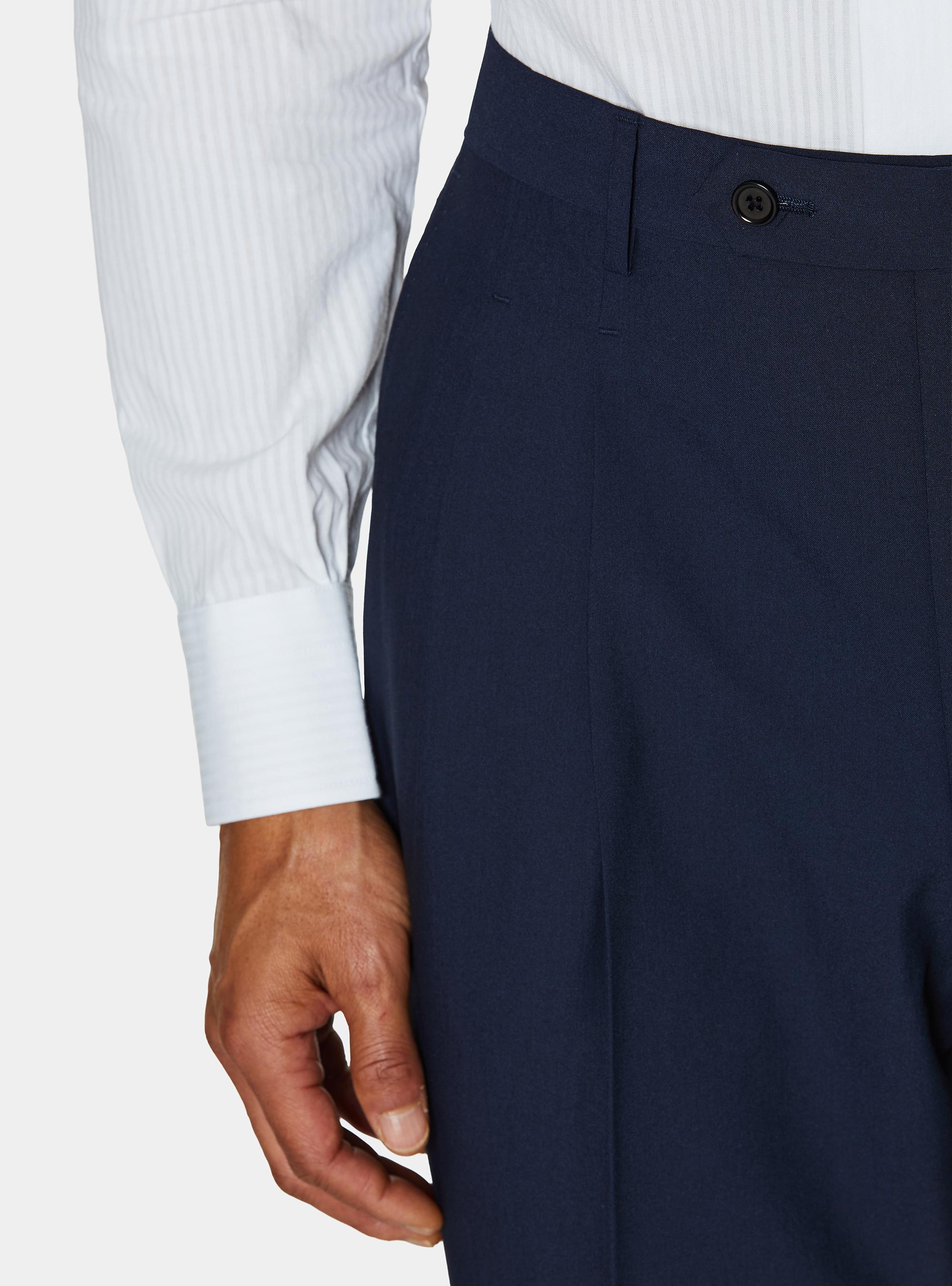 Pantaloni classici con pince, BLU NAVY