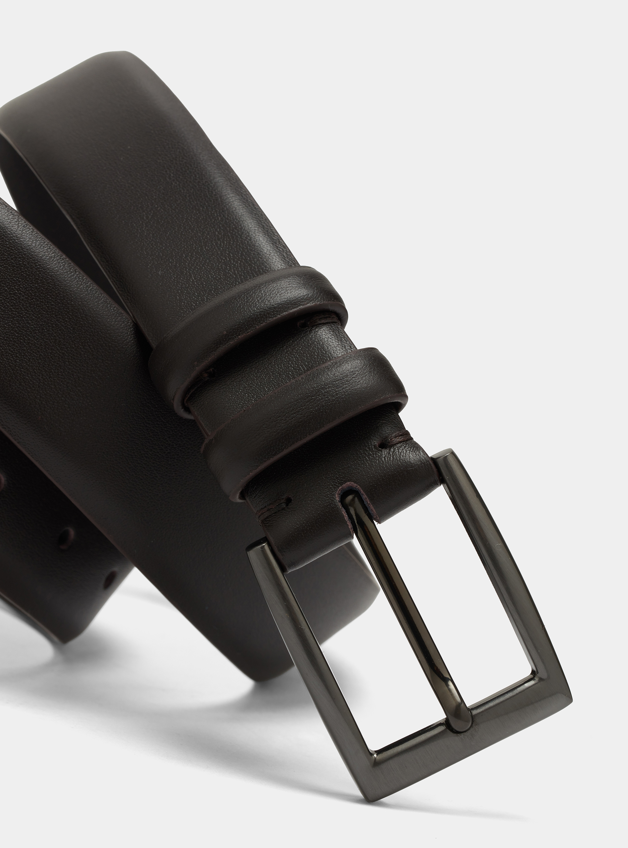 Leather belt, BROWN