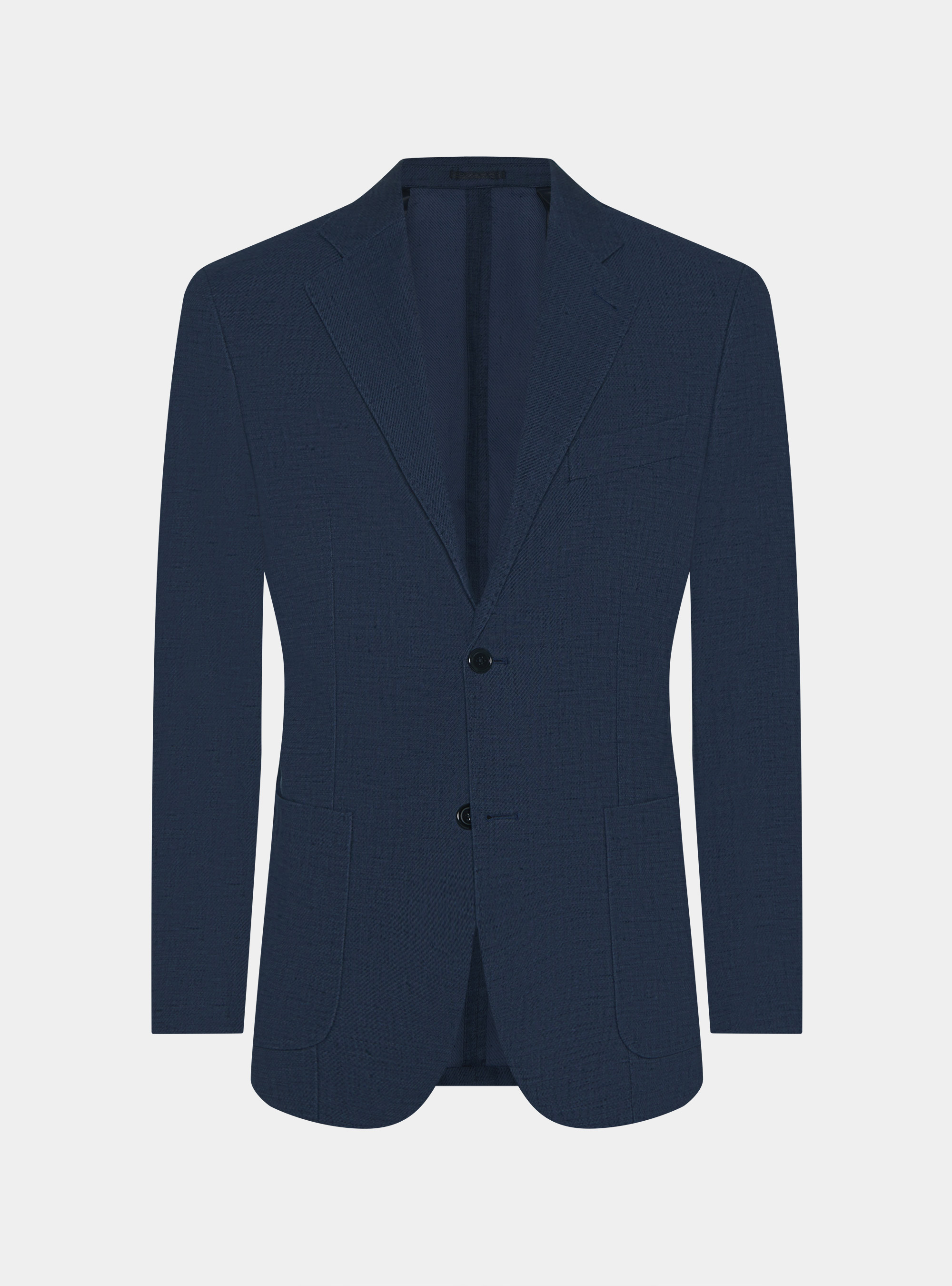 Giacca in misto lino e cotone, BLU NAVY