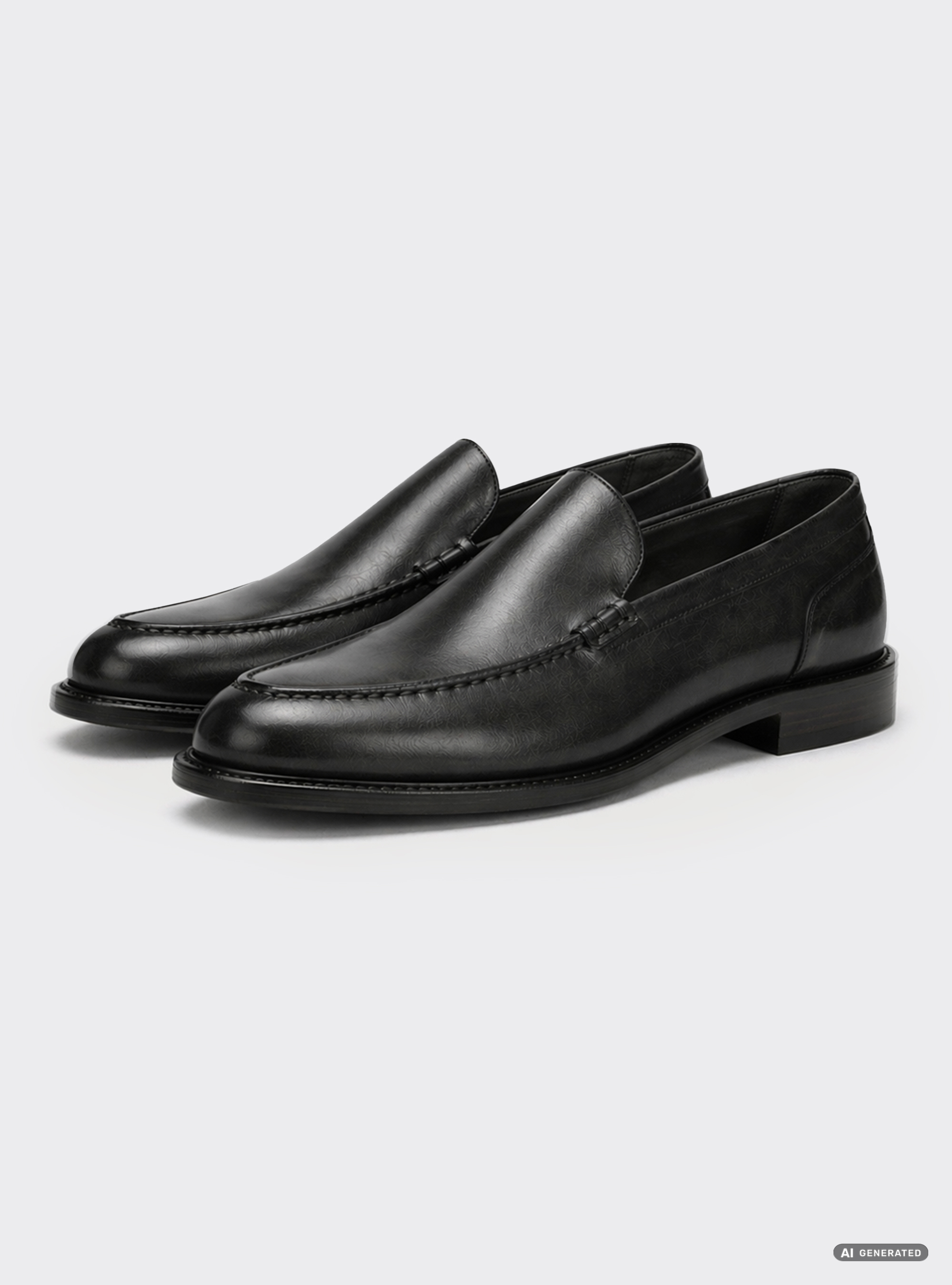 Mocassins en cuir, NOIR