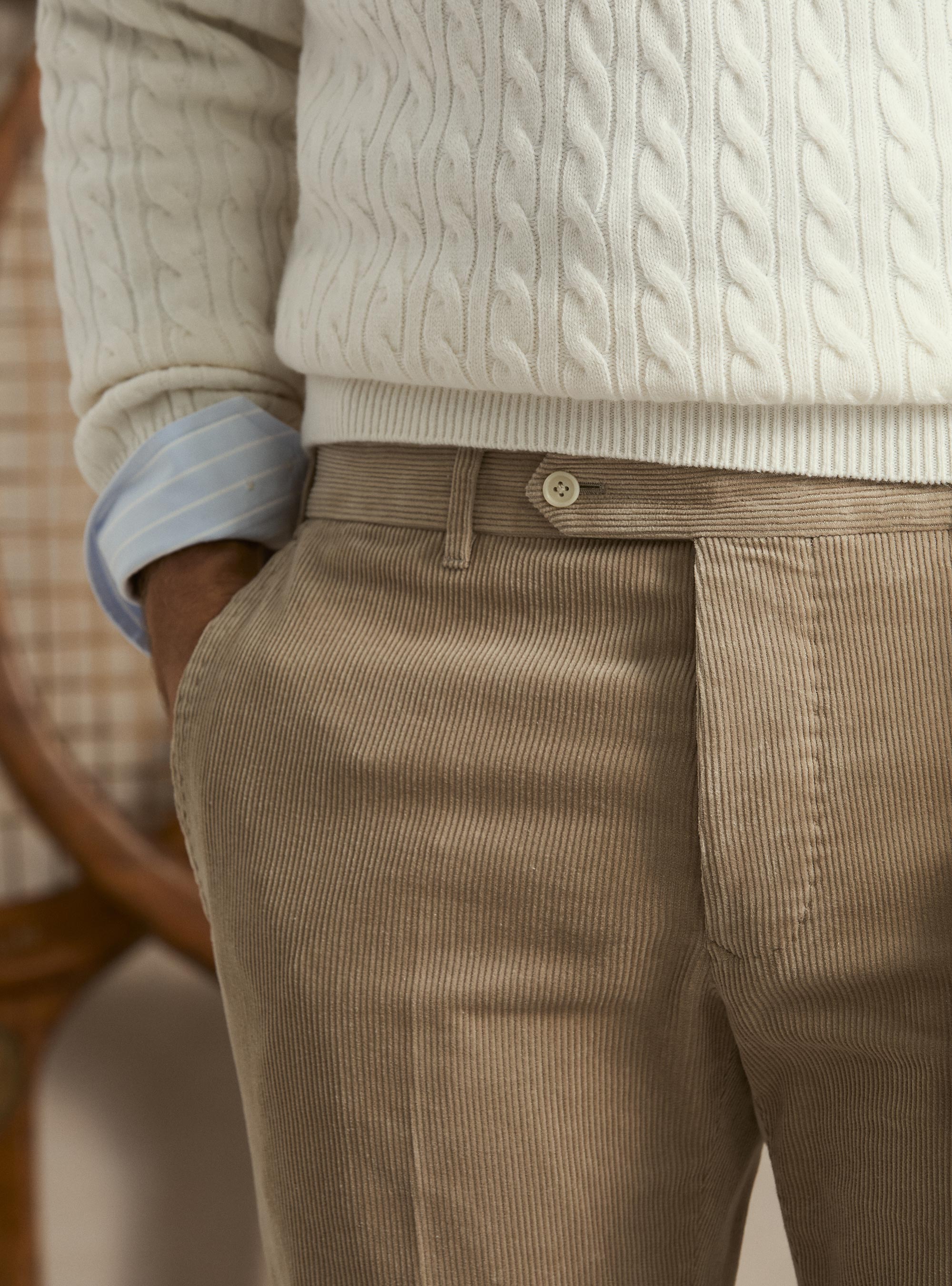 Pantaloni in velluto, SABBIA