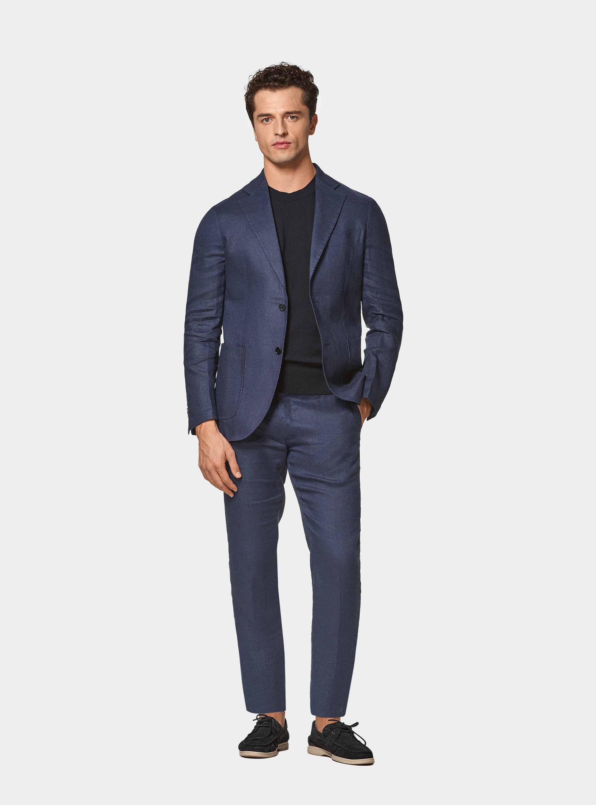Giacca abito in puro lino, BLU