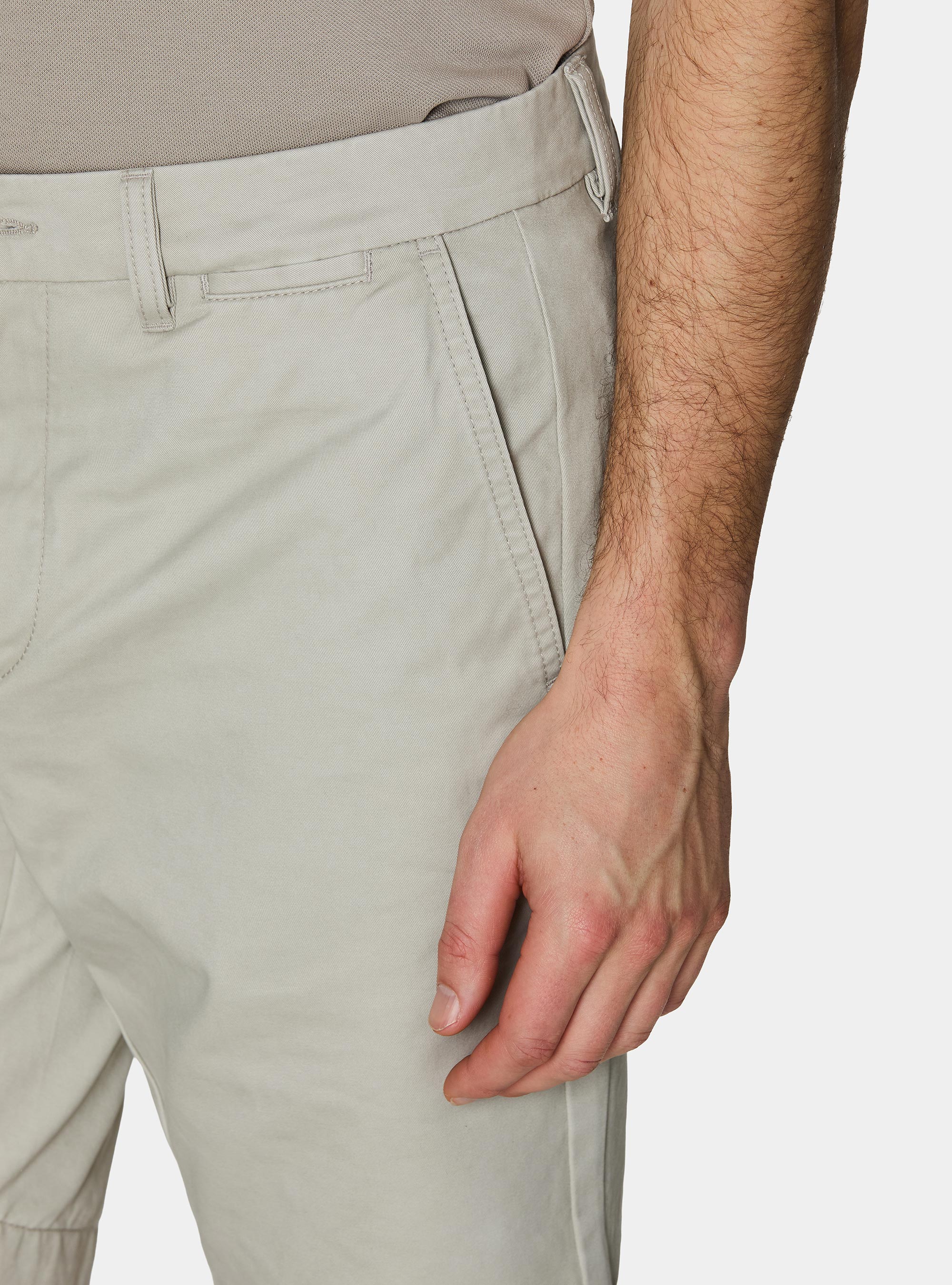 Bermudas de algod&oacute;n twill, CRUDO