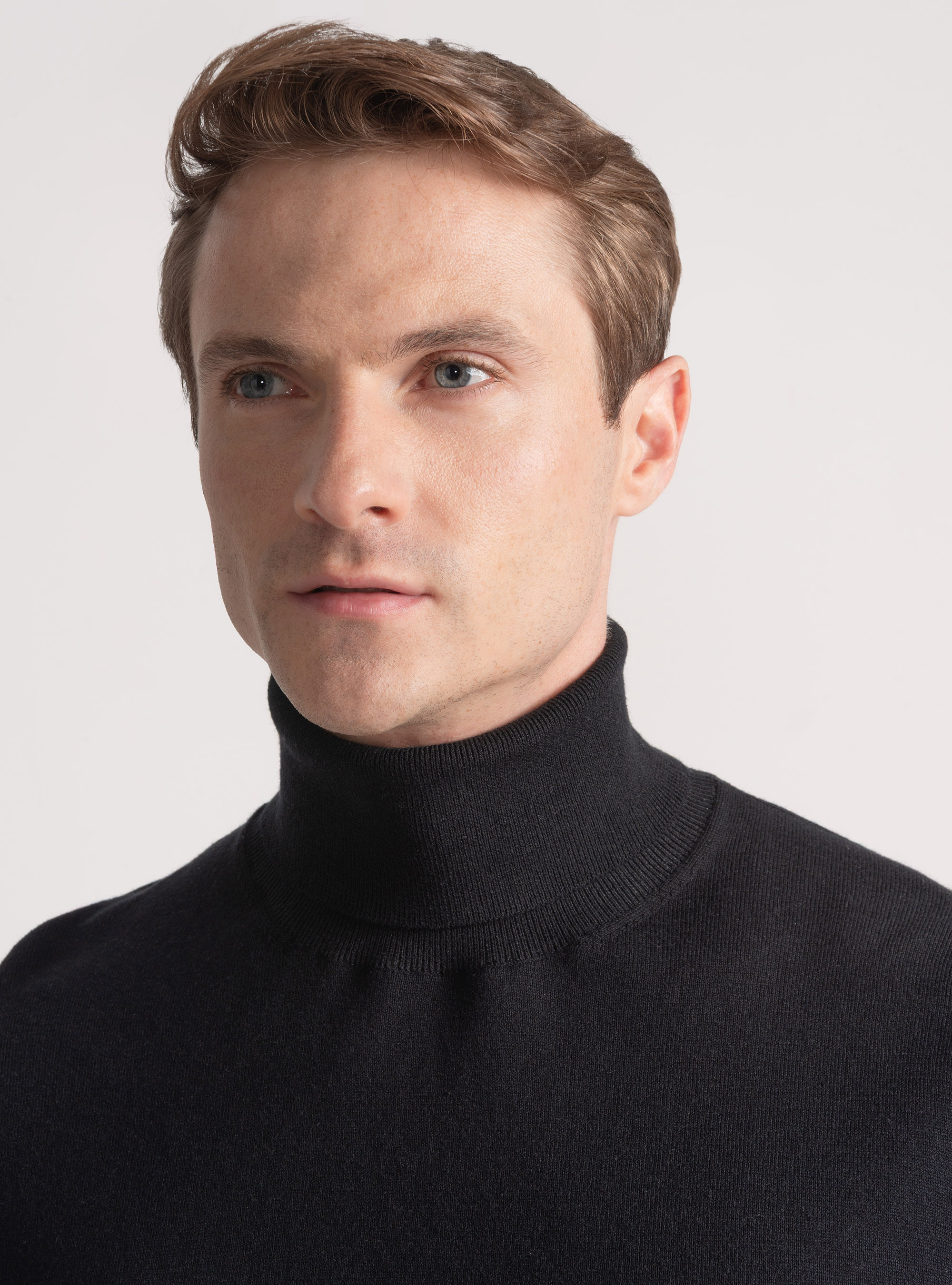 Dolcevita in cotone seta e cashmere, NERO