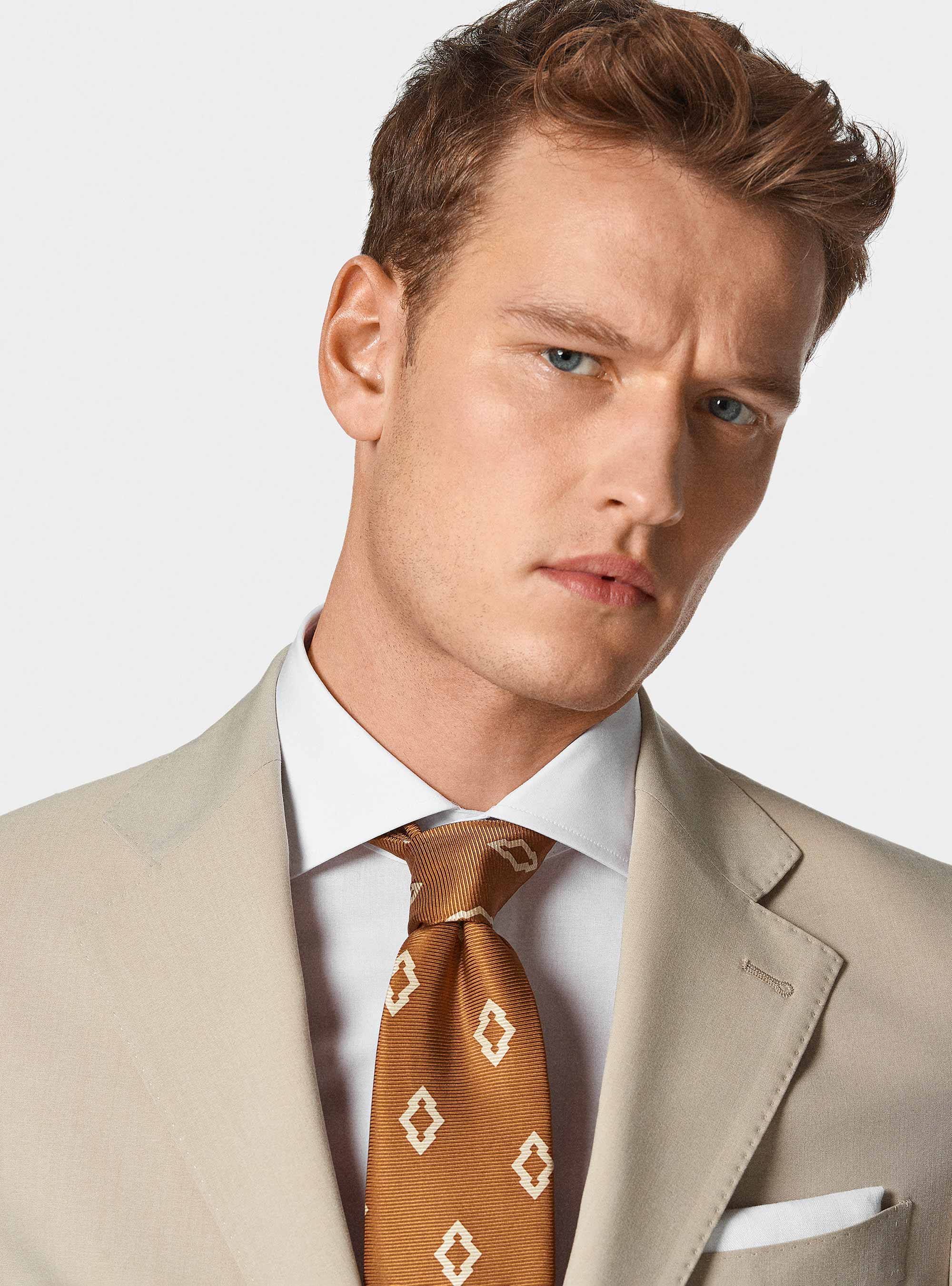 Giacca abito classico slim fit, ECRU