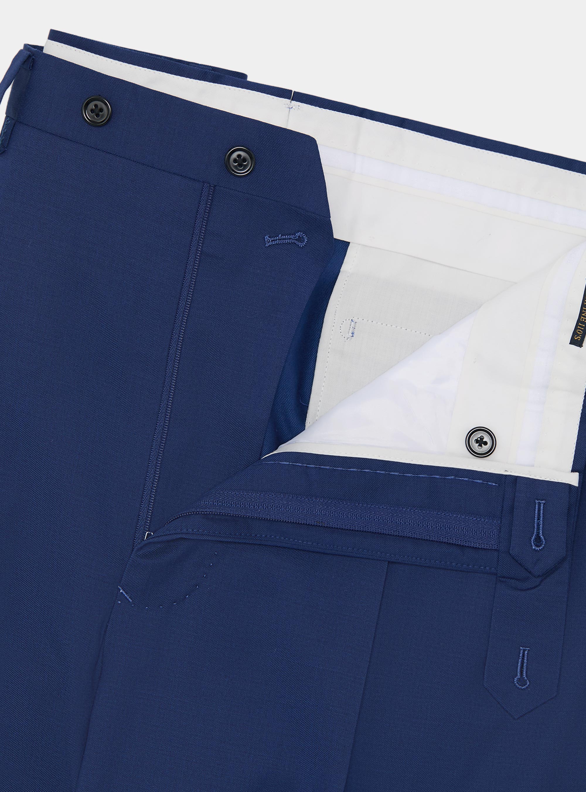 Pantaloni con pince per abito doppiopetto in lana reda superfine 110's, BASALTO