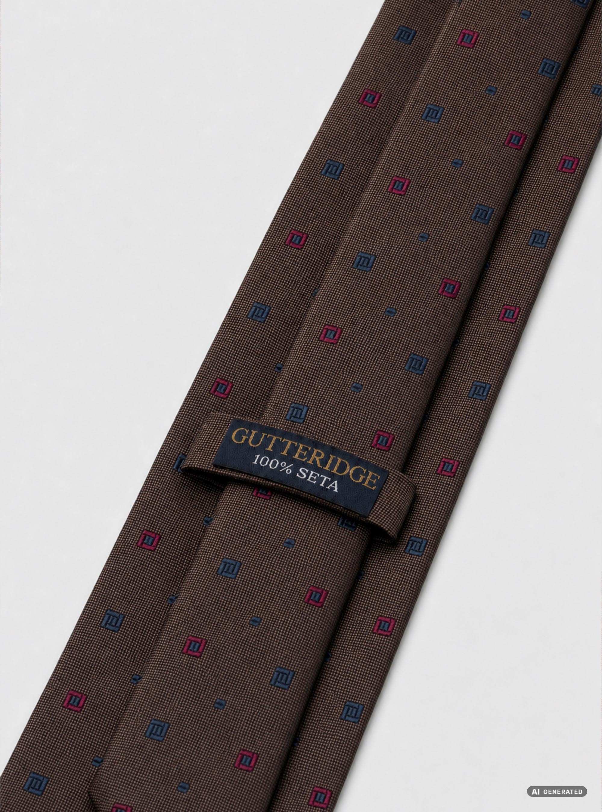 Corbata de seda jacquard con microestampado, MARRON
