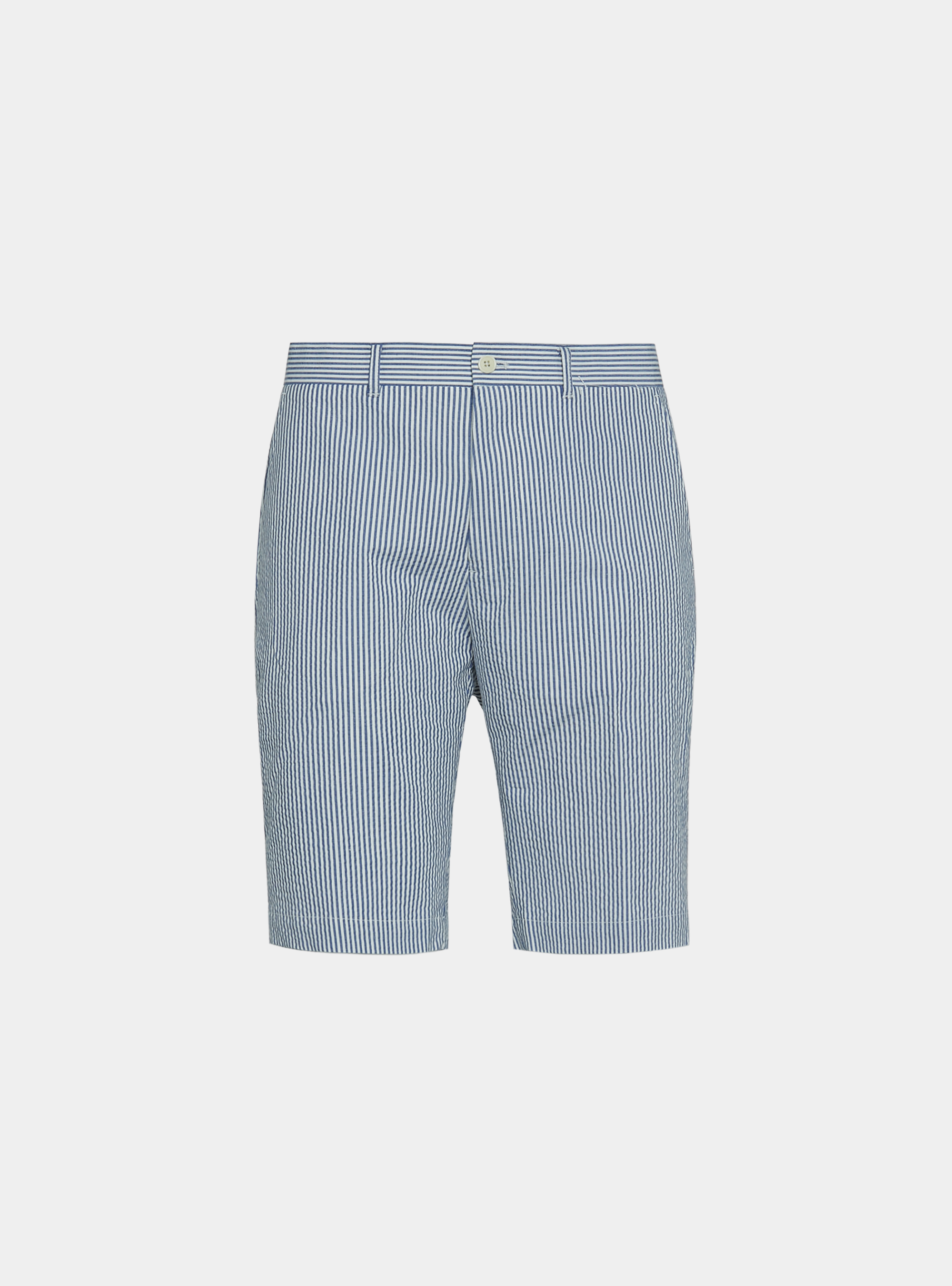 Bermudas de algod&oacute;n seersucker el&aacute;stico, AZUL MEDIO