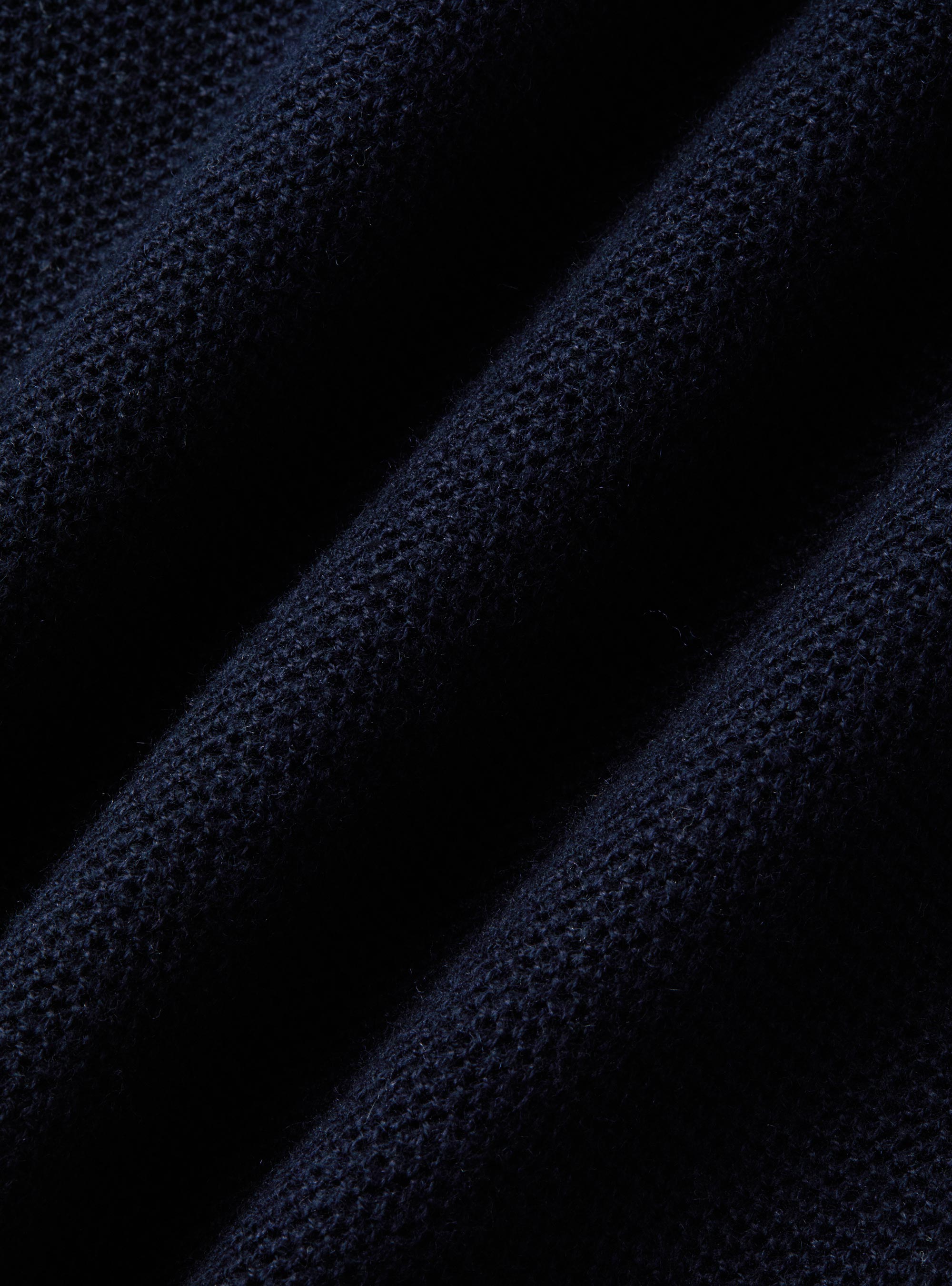 Waffelstrick-Rollkragenpullover, NAVY 0218C