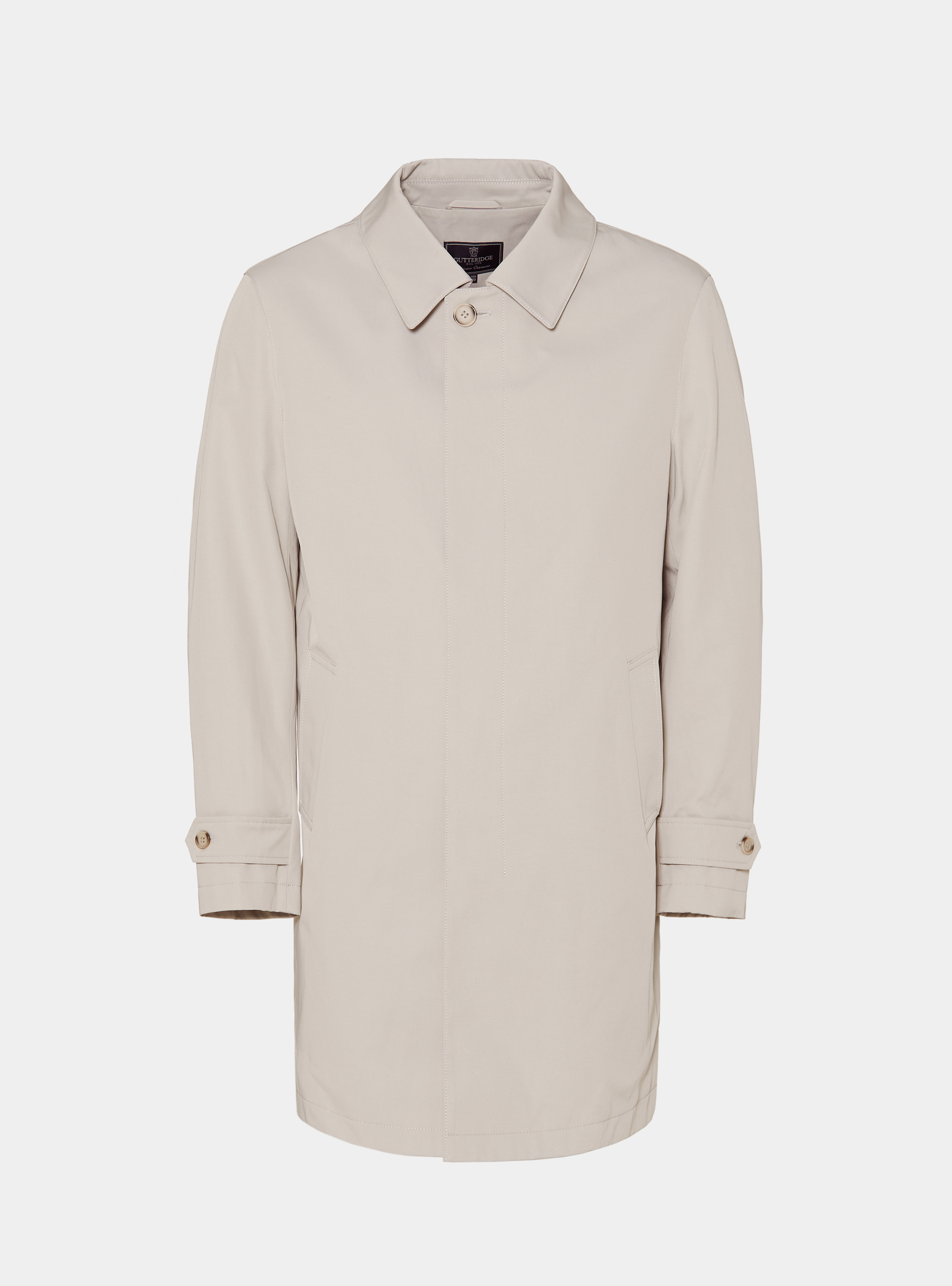 Padded technical raincoat in cotton blend, ECRU