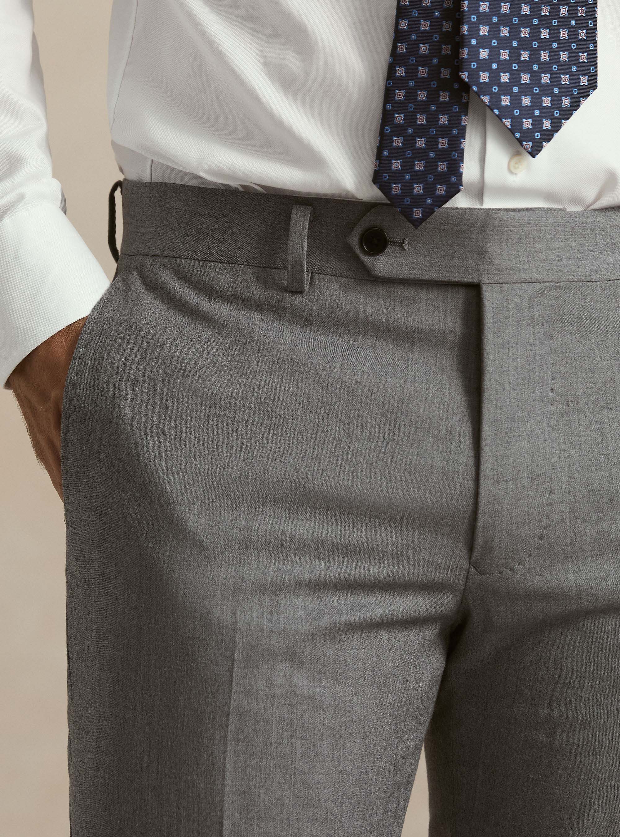 Flannel suit trousers, GRIGIO MELANGE 0151C