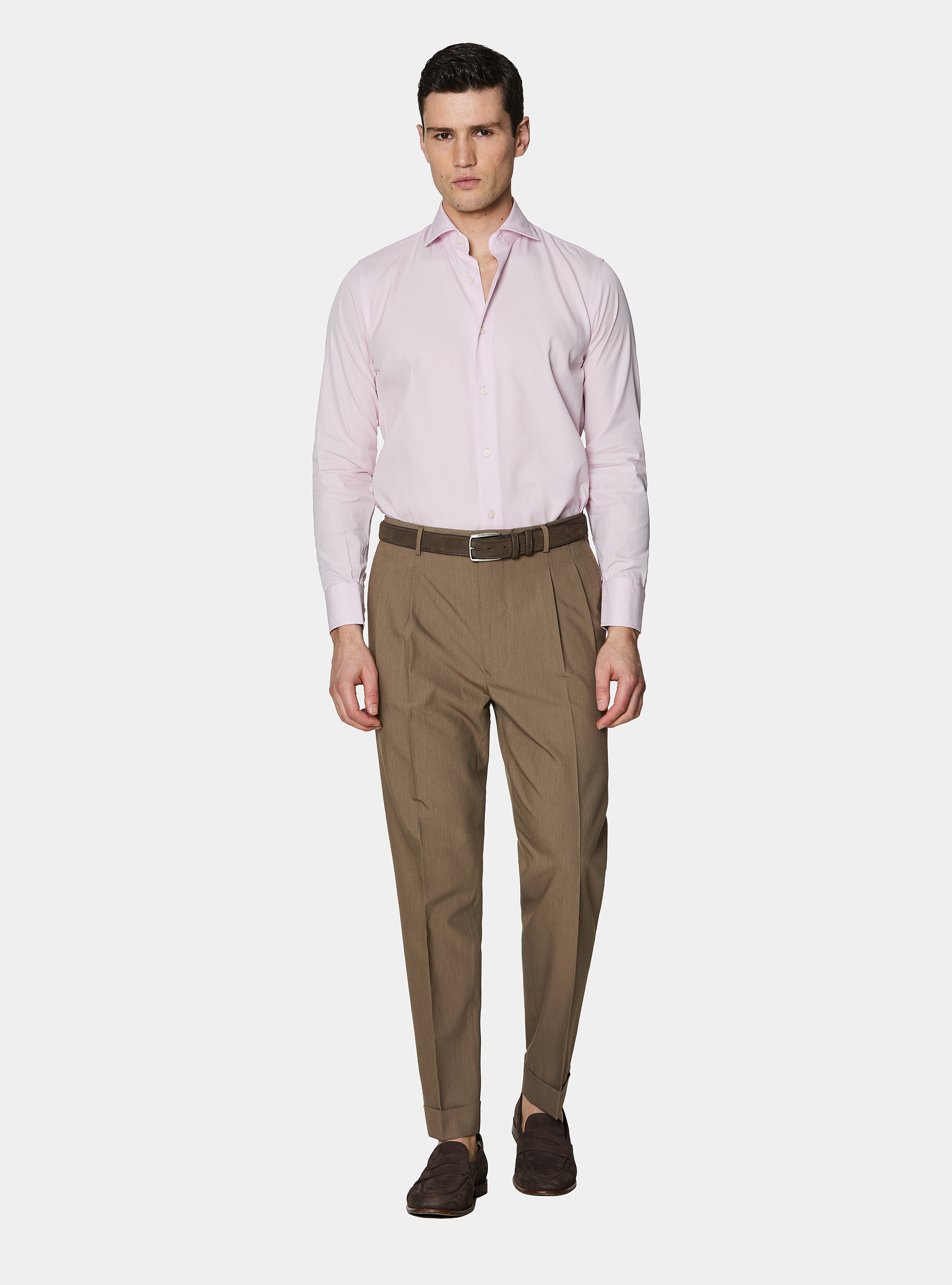 Camisa de algod&oacute;n fil a fil, ROSA