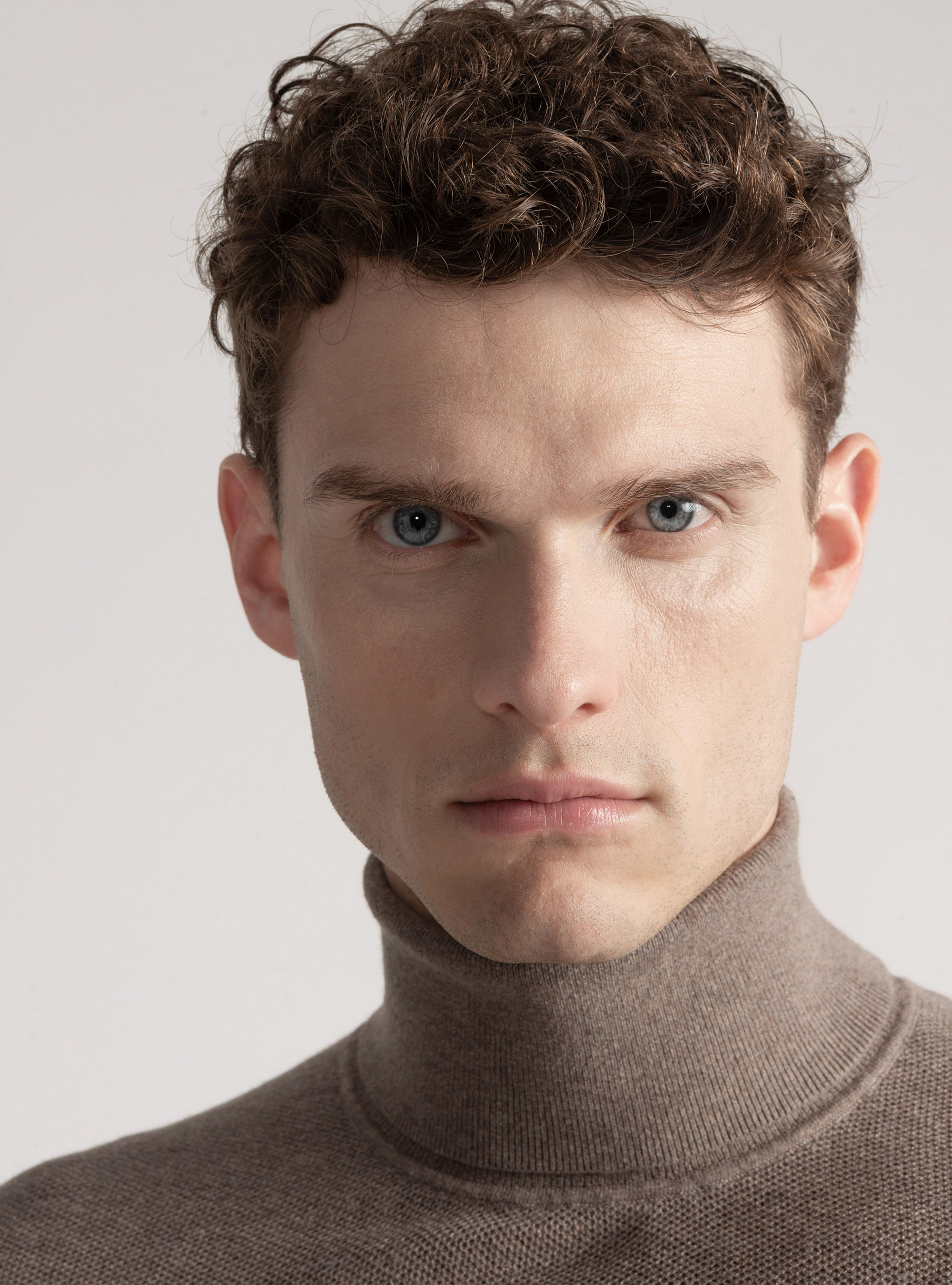 Rollkragenpullover mit Wabenmuster aus Baumwollkaschmir, FANGO 0569C
