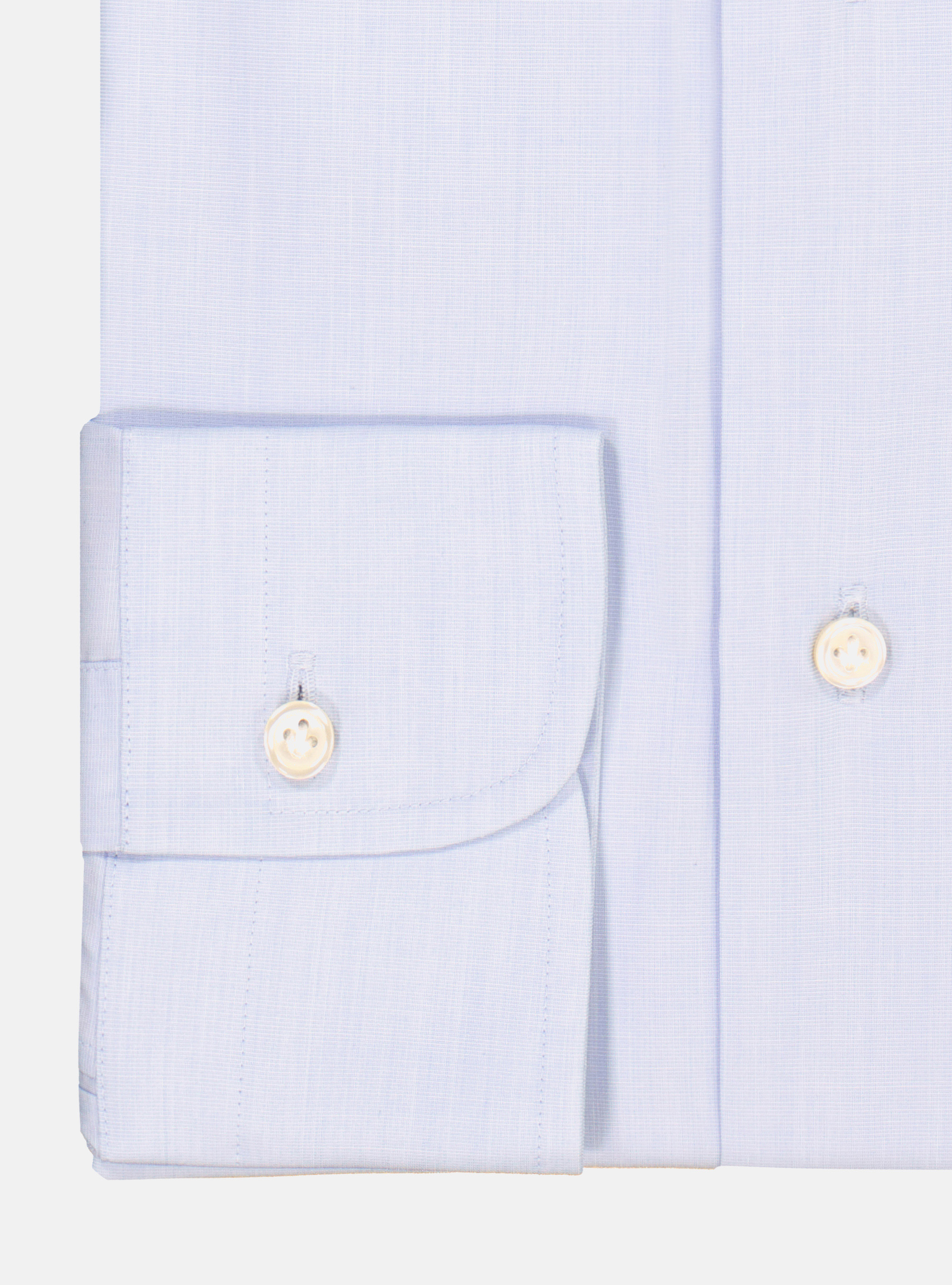Camicia con collo francese in cotone fil a fil, AZZURRO