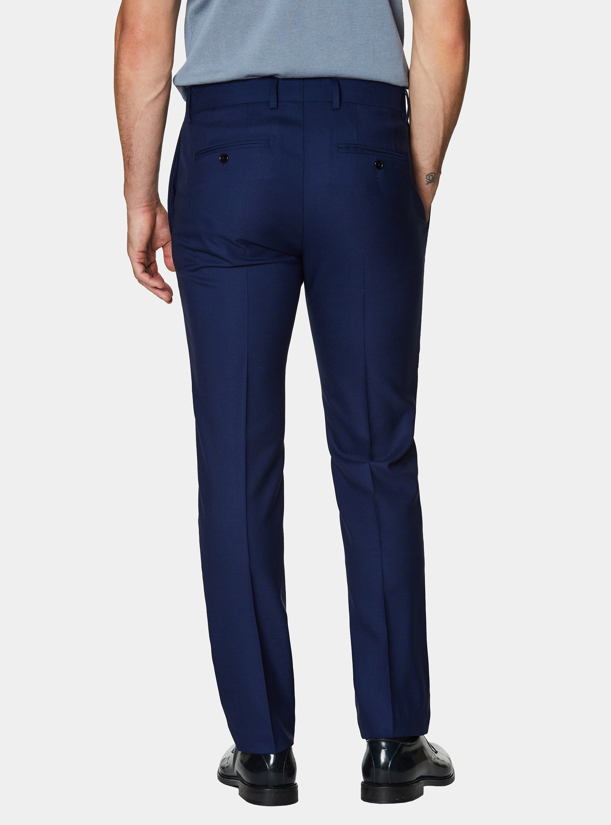 Vitale Barberis Canonico pure wool suit trousers, BLUE