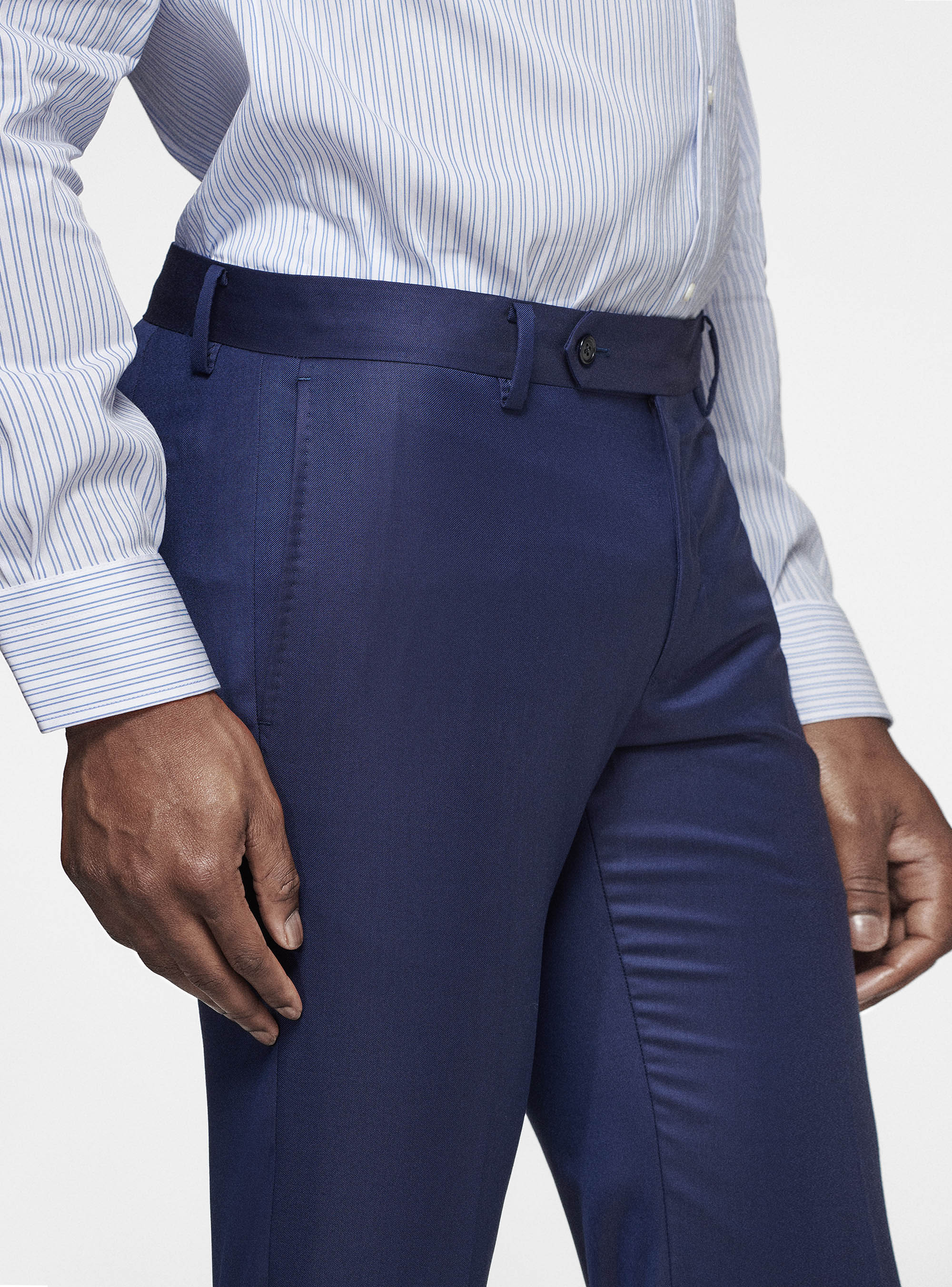 Trousers in pure 110's superfine wool, BASALT