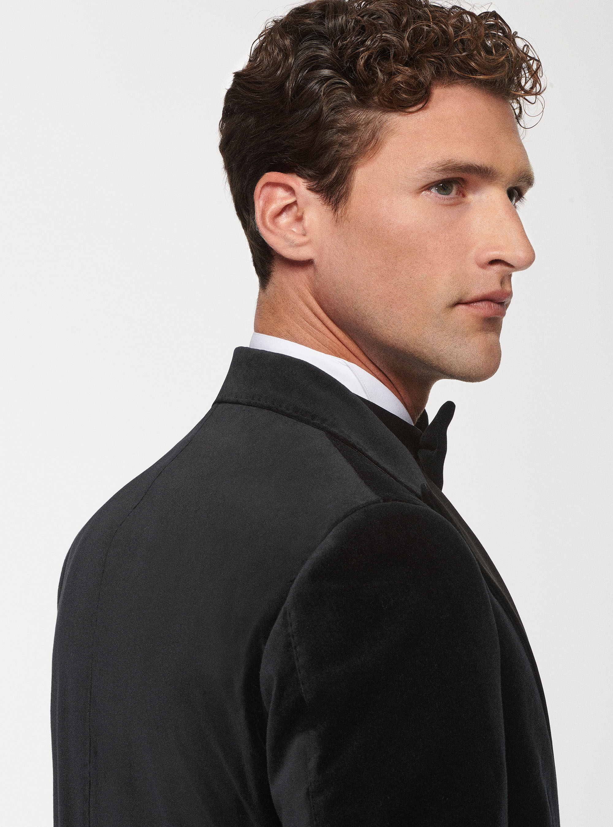 Velvet tuxedo blazer, BLACK