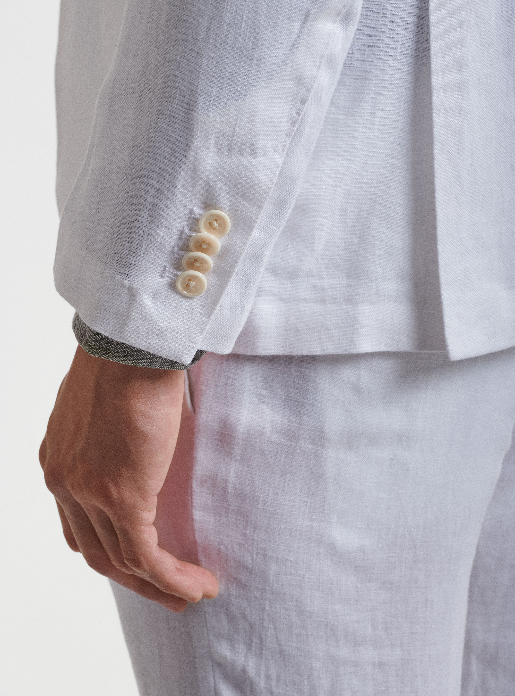 Anzugjacke aus reinem Leinen, BIANCO 0099C