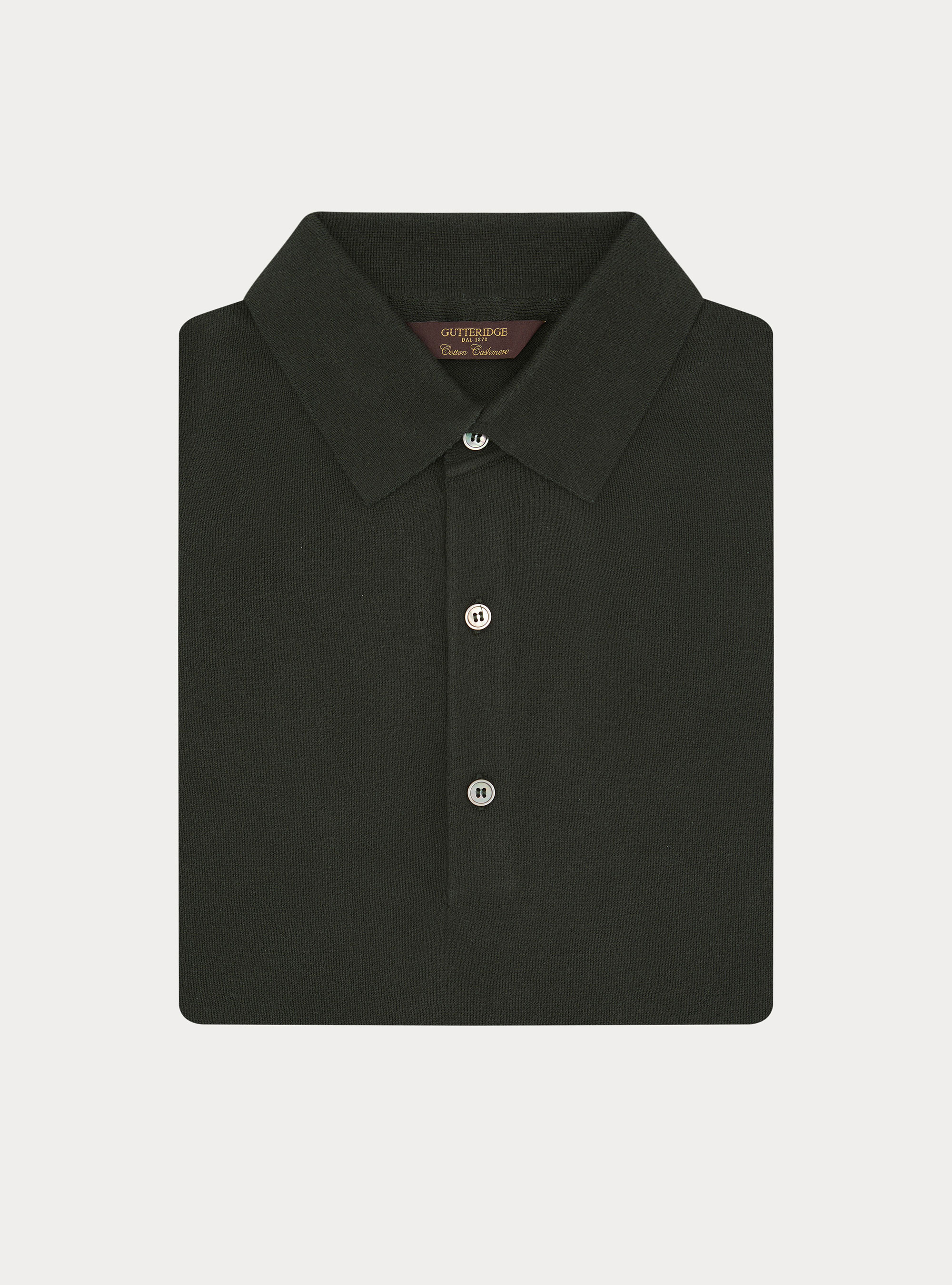 Polo in maglia di cotone e cashmere, MILITARE 0609C