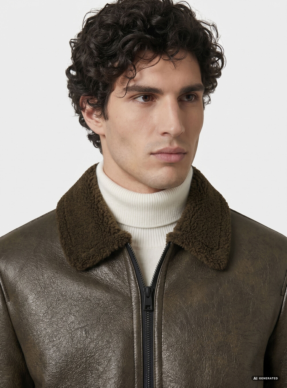 Bomber in similpelle con tasconi, MILITARE 0609C
