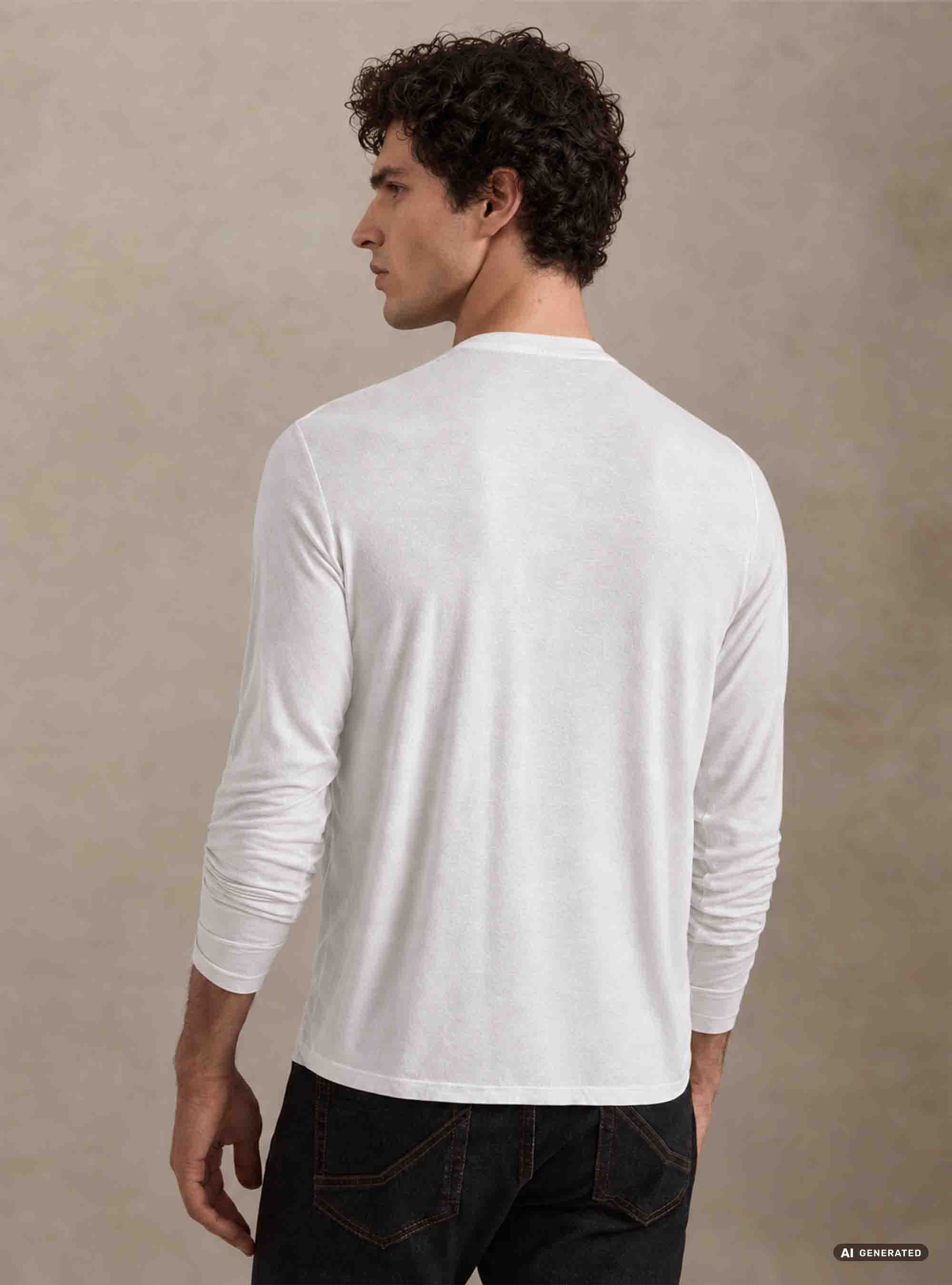 Long-sleeve cashmere blend T-shirt, 0055C OFF WHITE