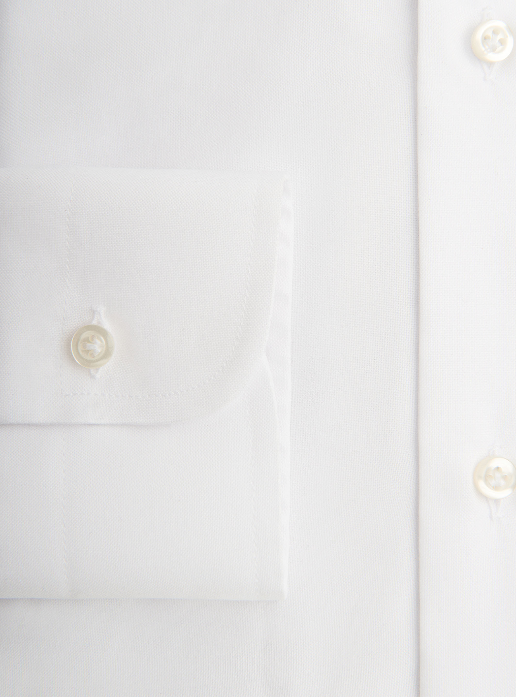Camisa de viaje con cuello franc&eacute;s en algod&oacute;n oxford, BLANCO
