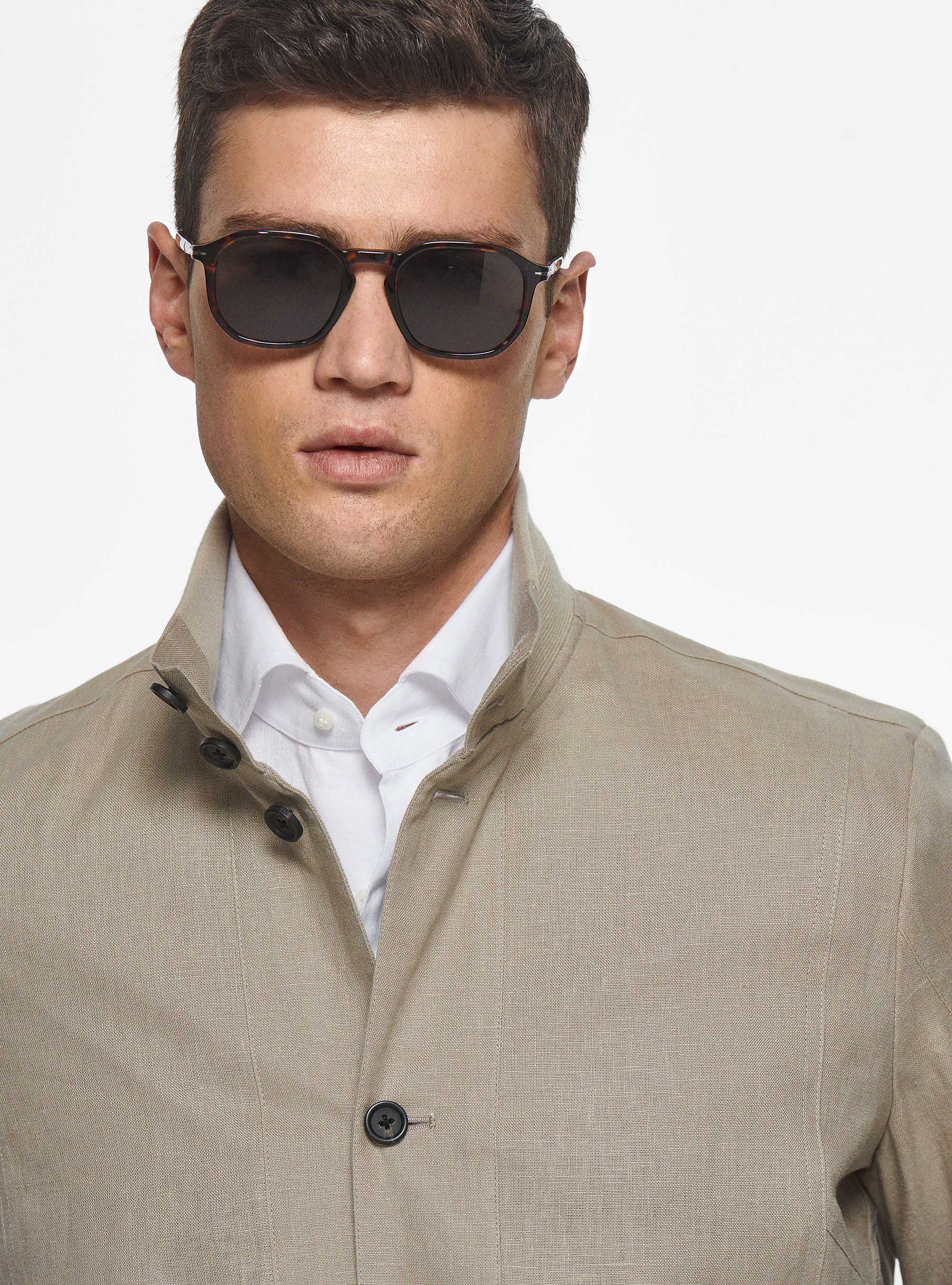 Chaqueta bomber de lino puro, BARRO