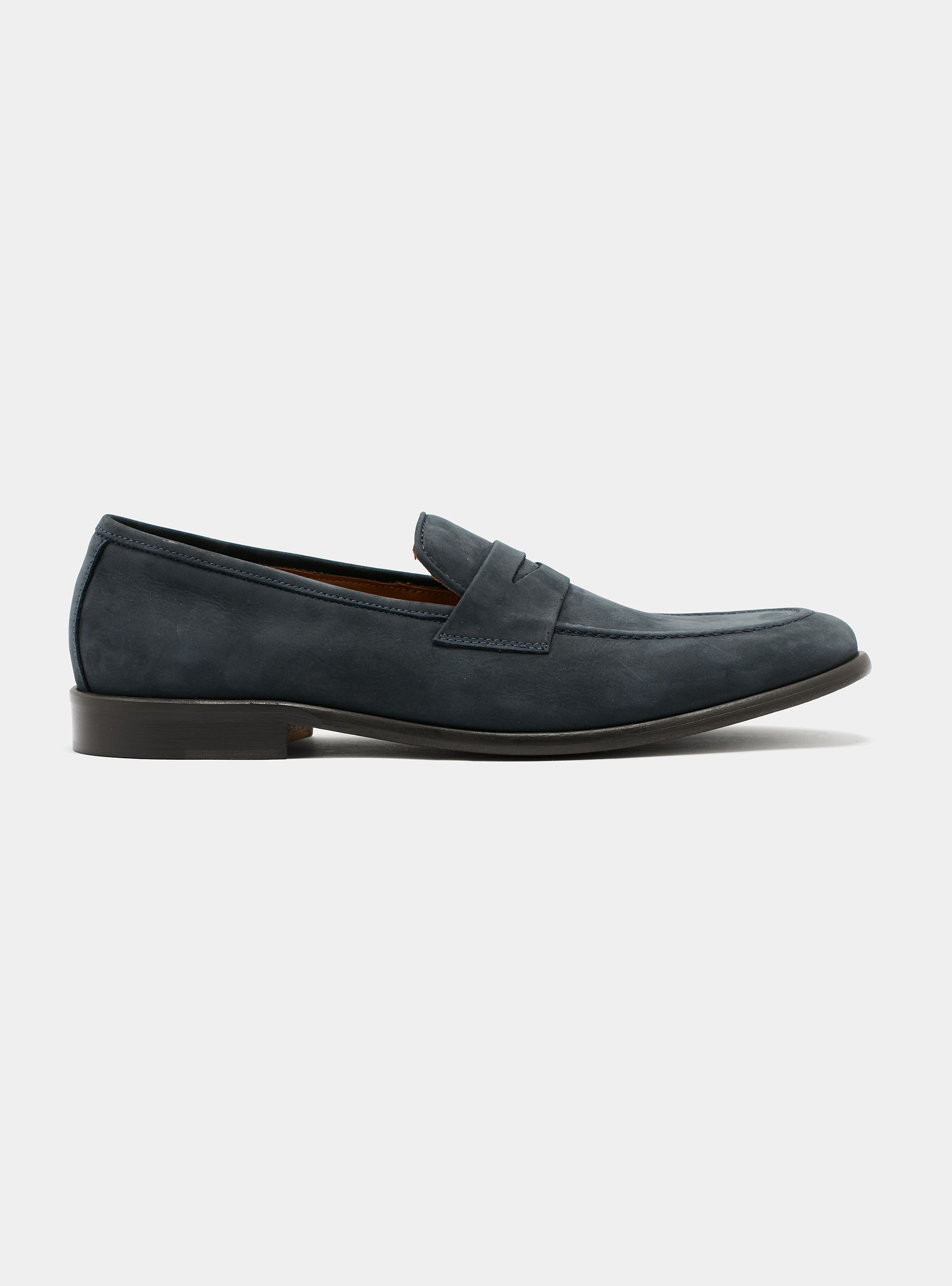 Mocassins en nubuck, BLEU